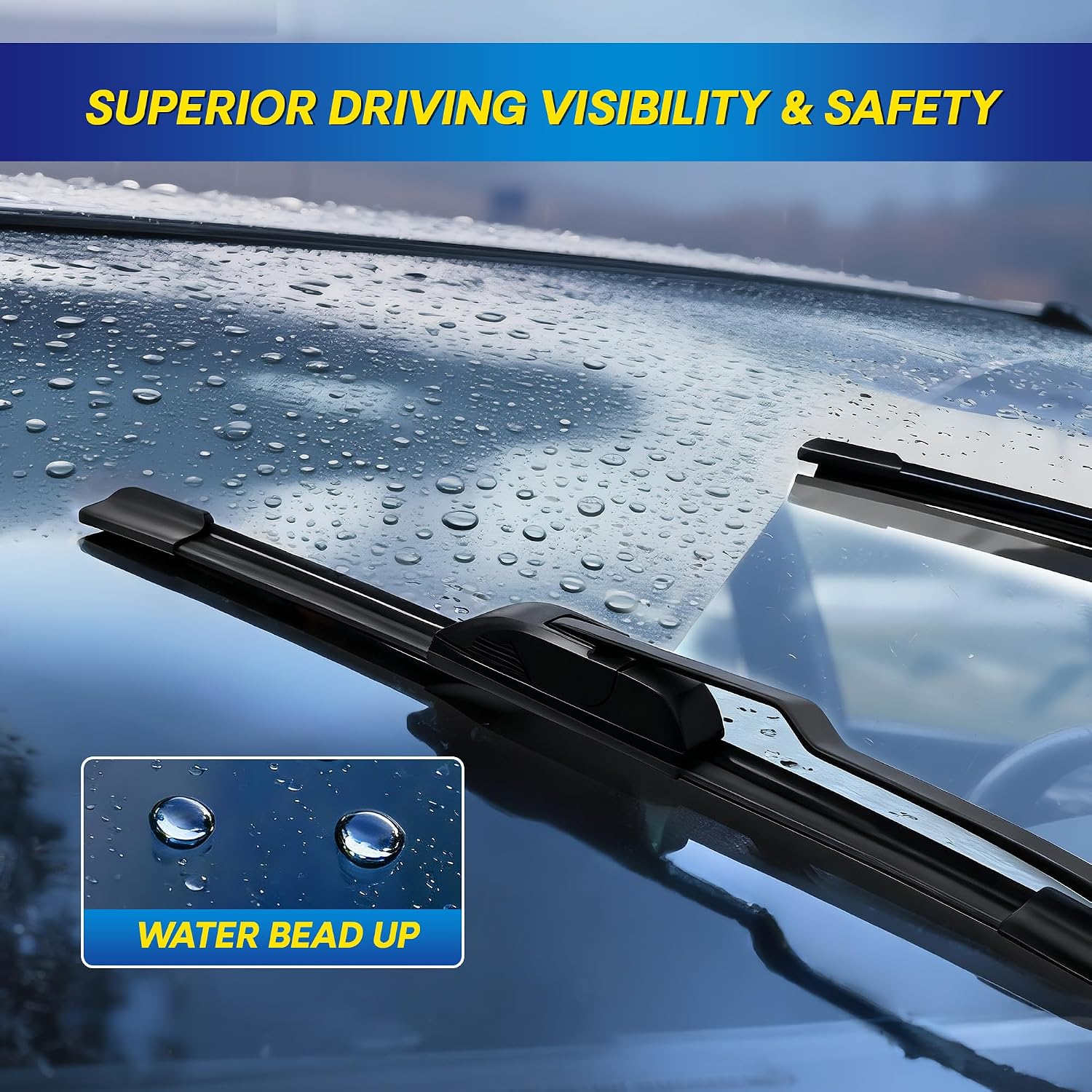 Detalle 2 de 5 PLUS Silicone Windshield Wipers Replacement for 2019-2024 Toyota RAV4 & 2006-2015 Mazda 5 (Set of 3) – 26" 16" 12