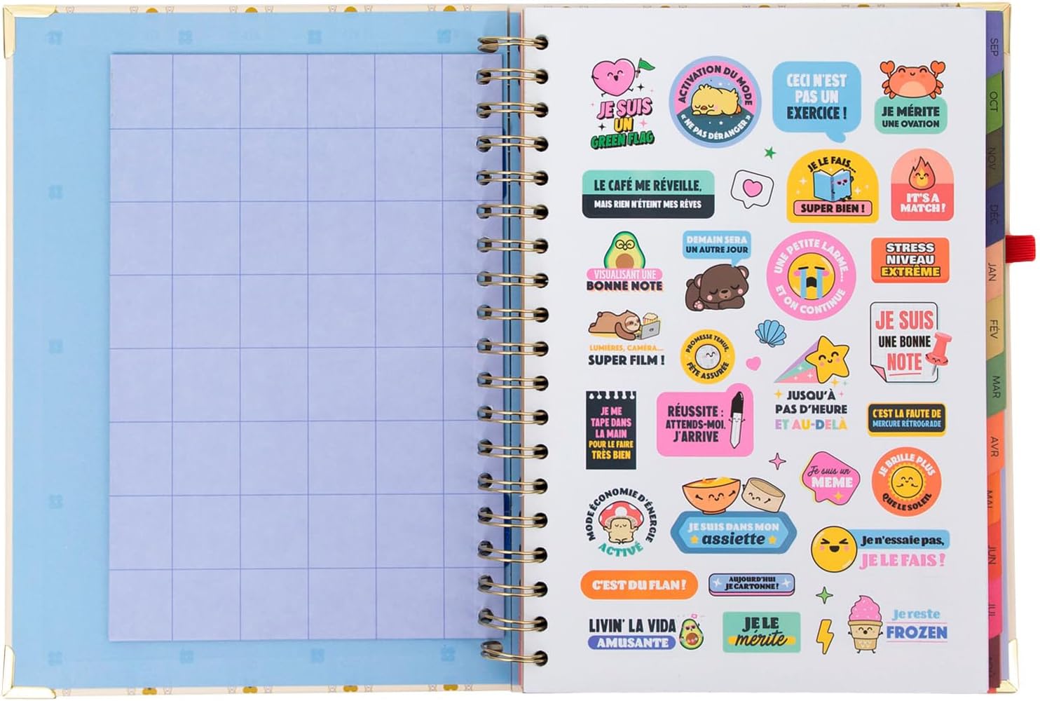 Detalle de Agenda Mr. Wonderful 2026-27 Hebdomadaire Grand format — Fais que chaque jour compte