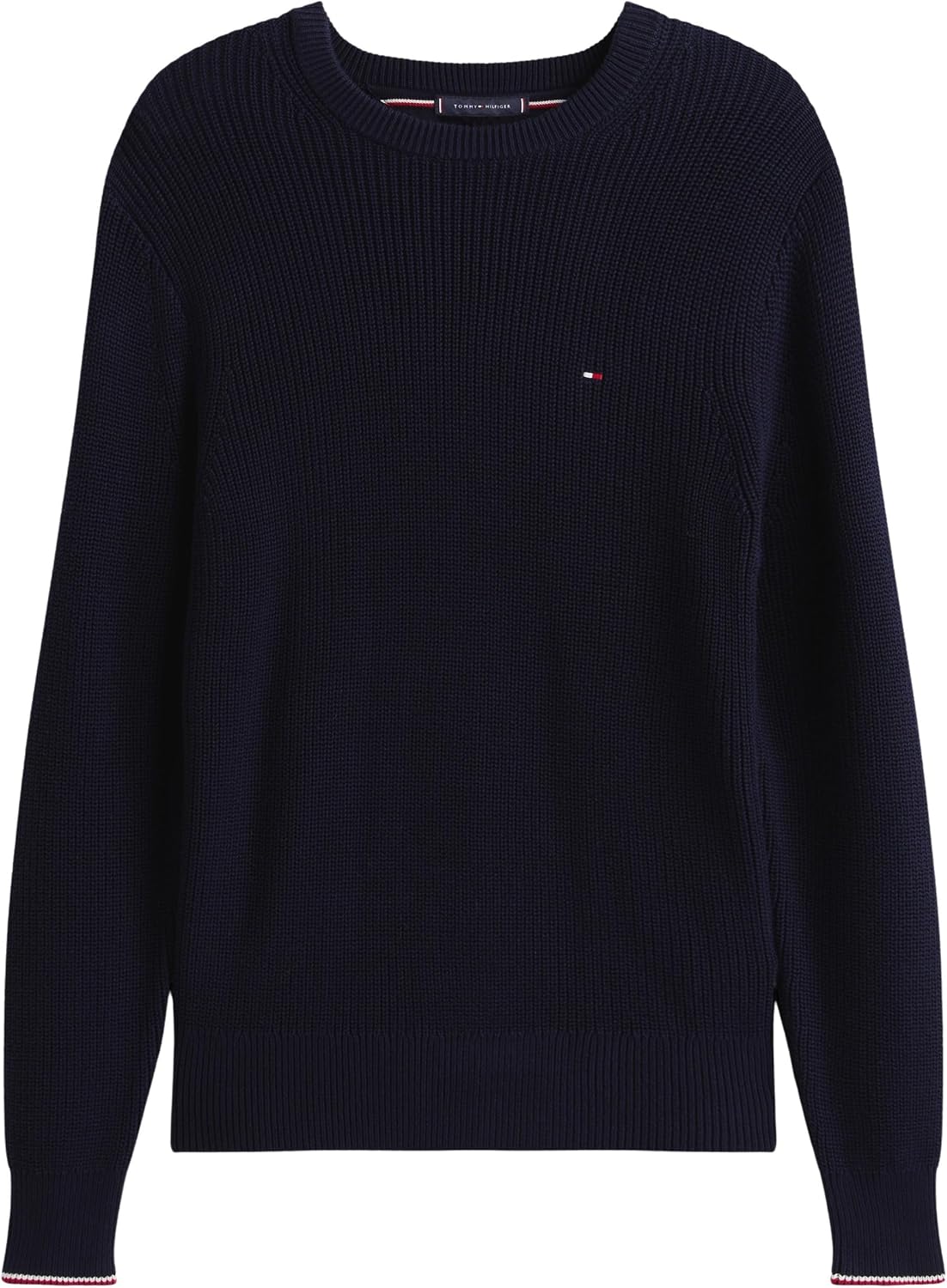 Thumbnail 4 de Tommy Hilfiger men’s RWB rib crew neck pullover sweater (100% organic cotton)