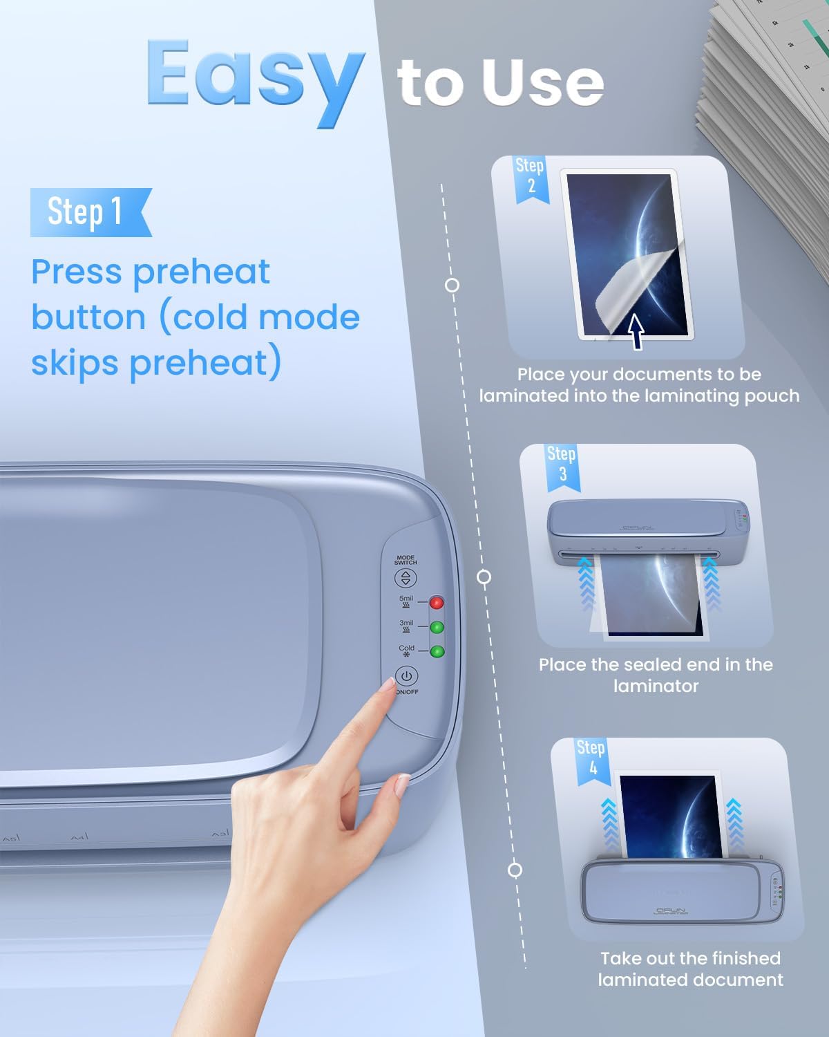 Thumbnail 3 de Qfun 13-Inch Thermal Laminator (11x17) with Laminating Sheets