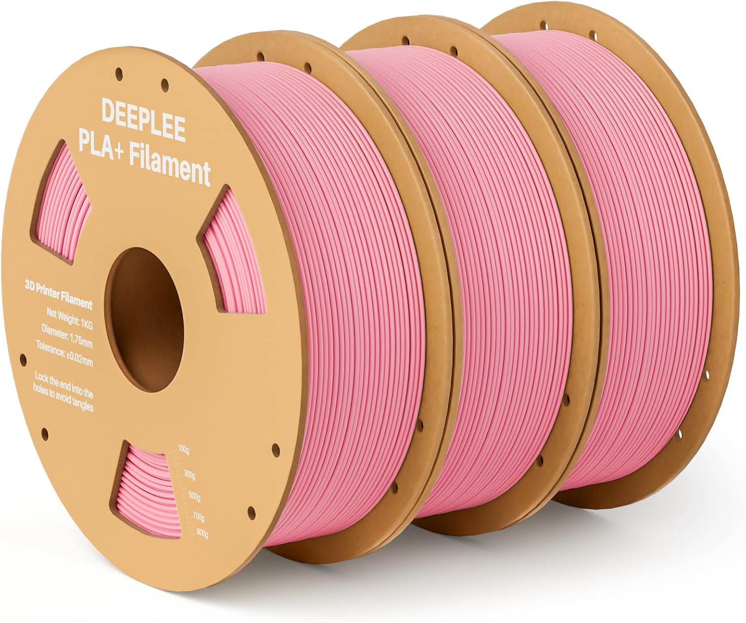 Deeplee PLA Plus 1.75mm Pink filament (3kg) with ±0.02mm dimensional accuracy