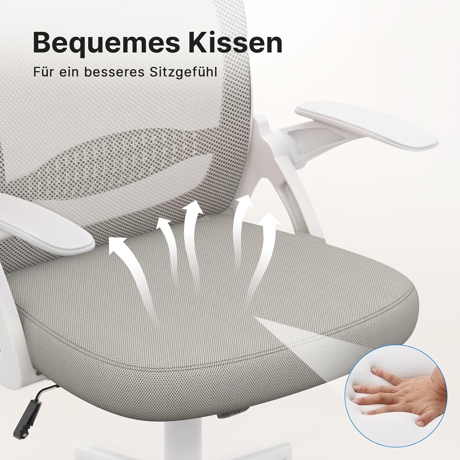 Detalle de rattantree Ergonomischer Bürostuhl mit atmungsaktiver Netzrückenlehne, höhenverstellbar und 360° Drehung