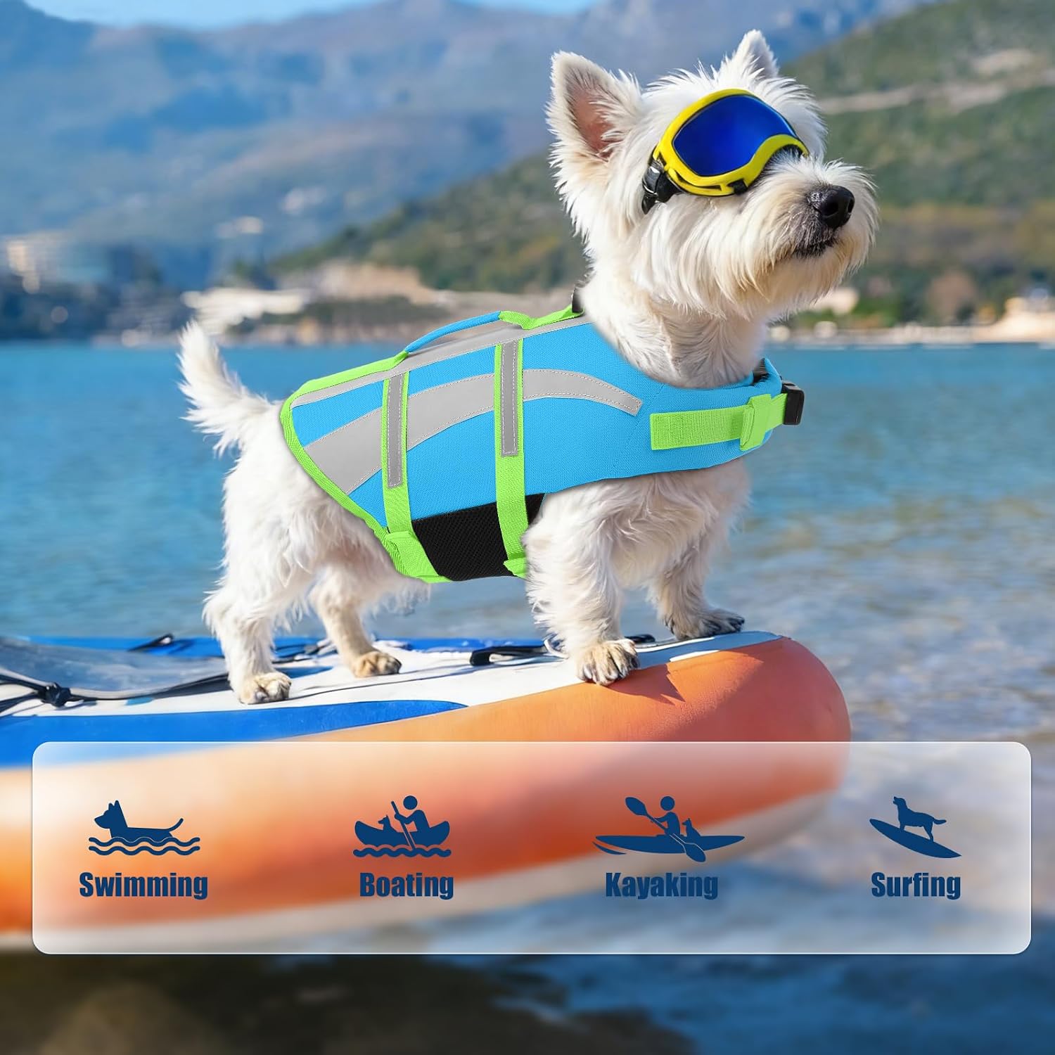 Thumbnail 6 de EMUST Life Jacket for Large Dogs (Size L): High Buoyancy Vest with Double Rescue Handles and Reflective Strips
