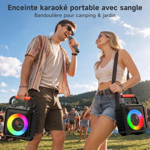 Thumbnail 5 de JYX Machine de Karaoké pour Adultes — Enceinte Bluetooth 80W avec 2 Micro Sans Fil et Éclairage Multicolore