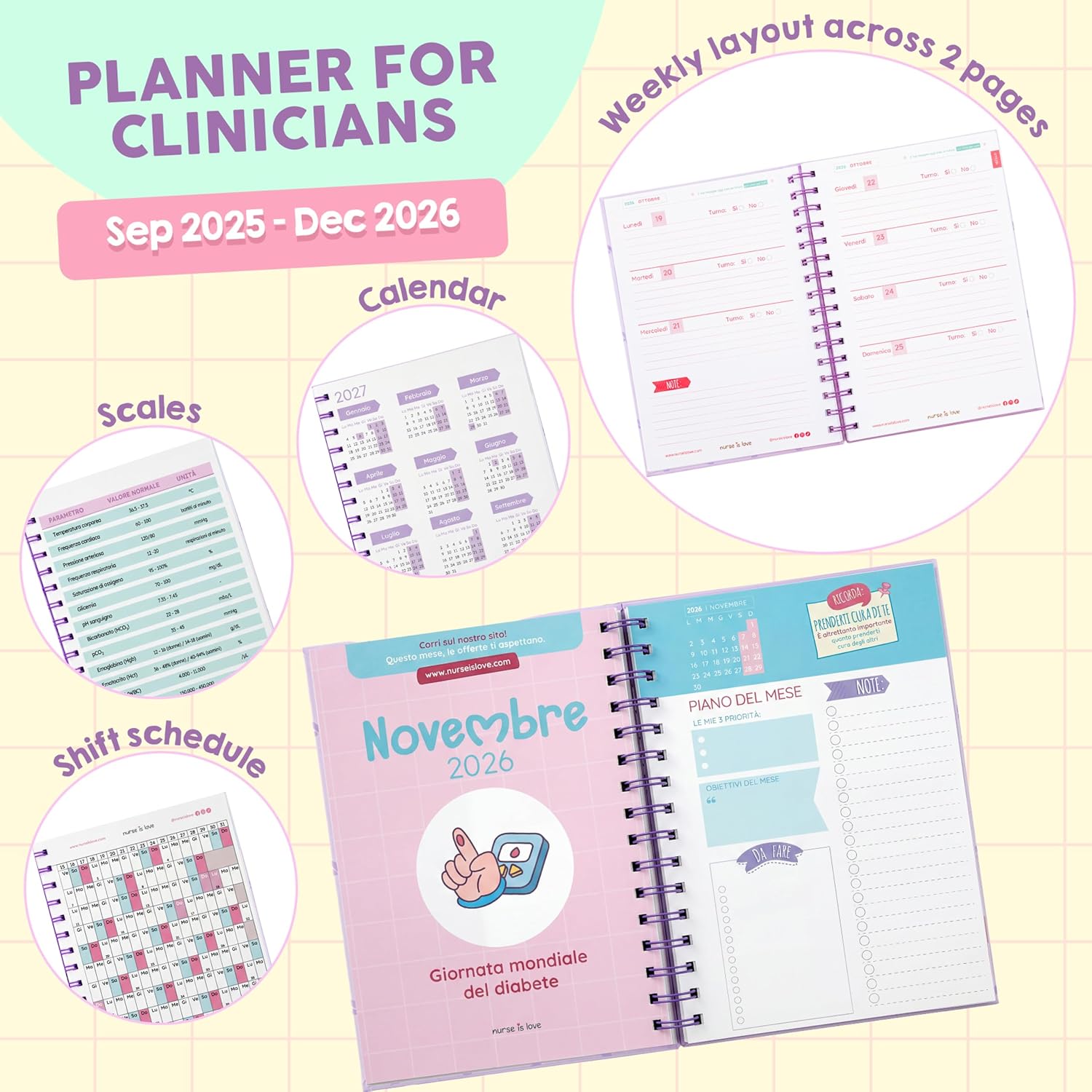 Detalle 2 de Nurse is Love NIL-AGENDA-UNICORNS-2027_IT agenda 2026-2027 met week- en dienstplanning