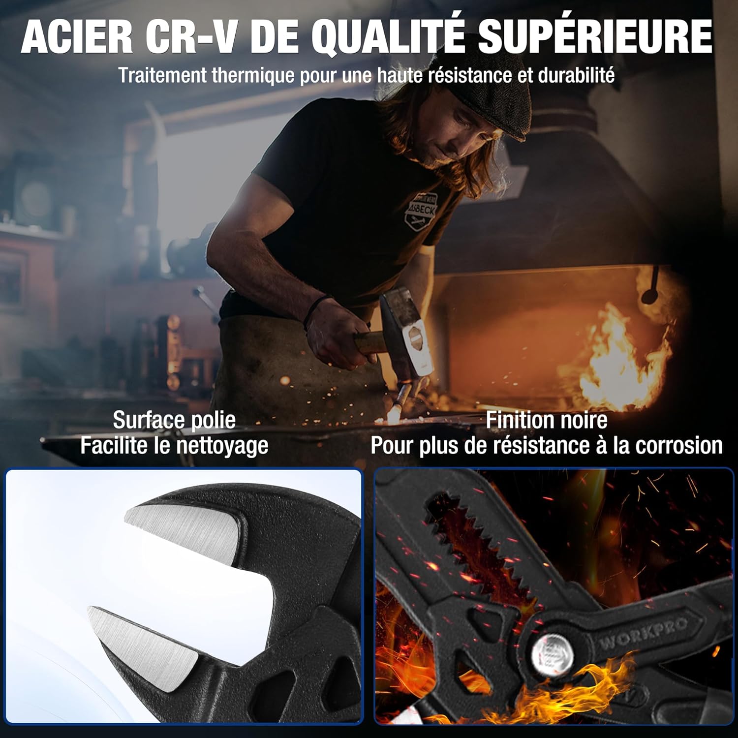 Thumbnail 4 de WORKPRO Clés à pince 180/255 mm