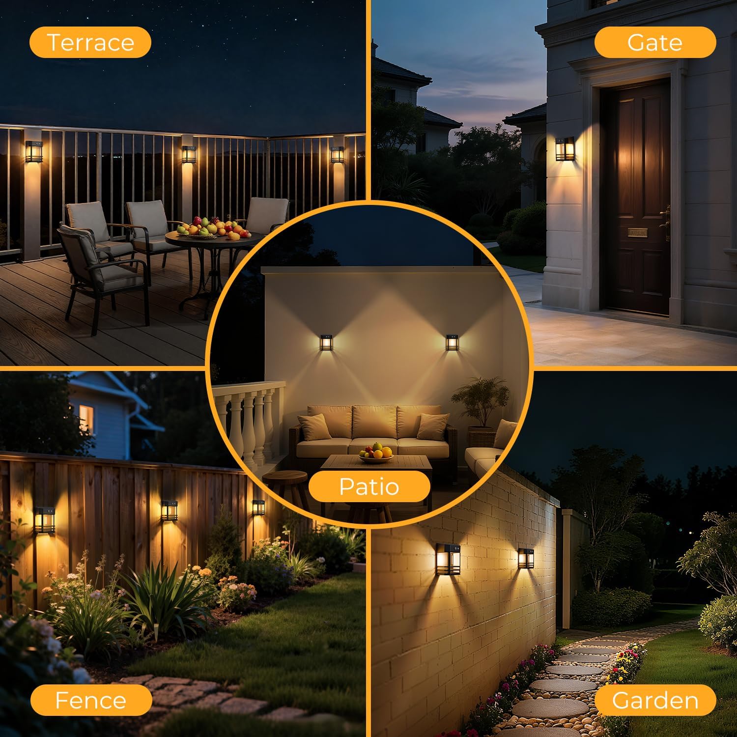 Detalle de btfarm Solar Fence Lights 2 Pack, 3 Modes