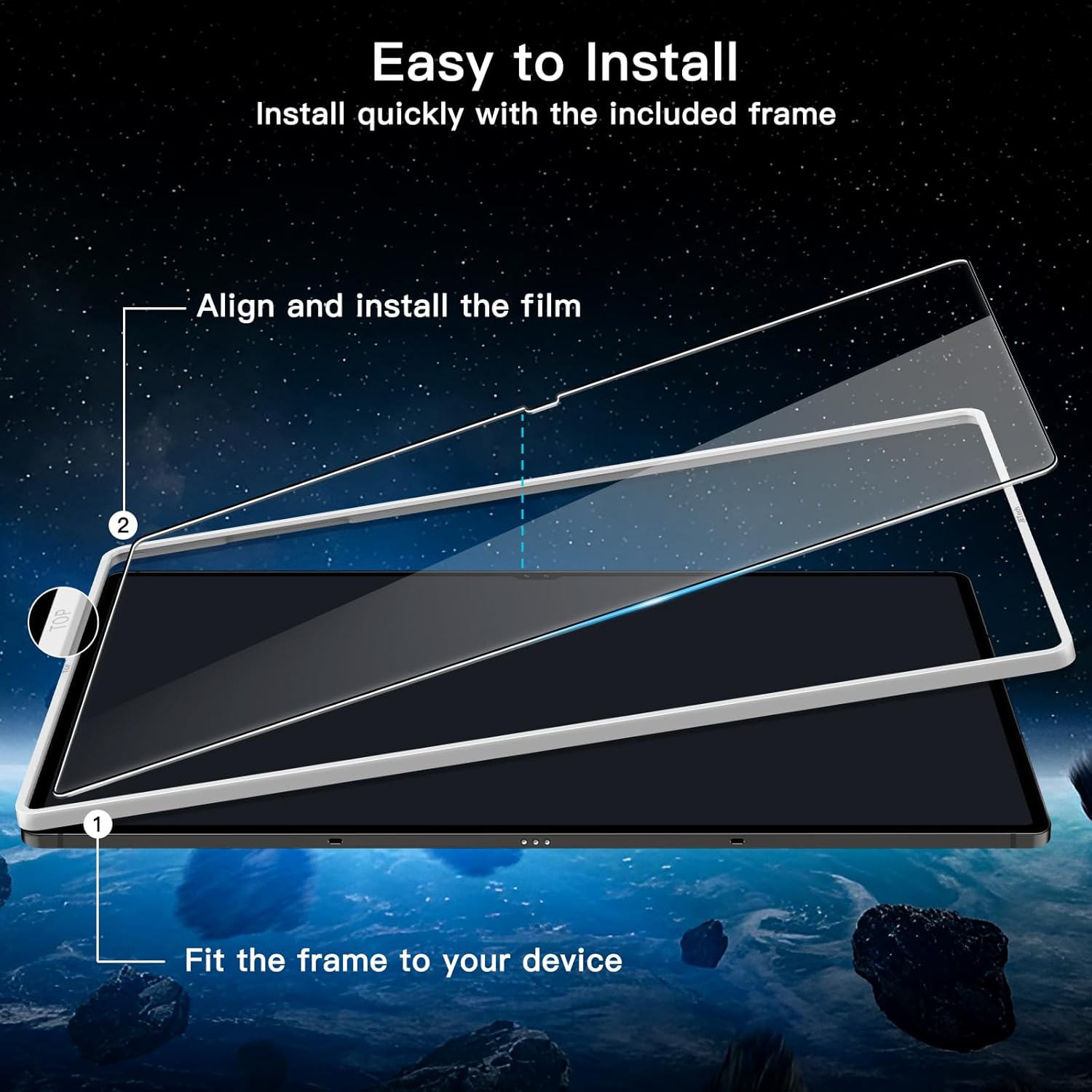 Thumbnail 2 de JETech Schutzfolie für Samsung Galaxy Tab S10 Ultra / Tab S9 Ultra (14,6 Zoll) – gehärtetes Glas, HD klar, 2 Stück