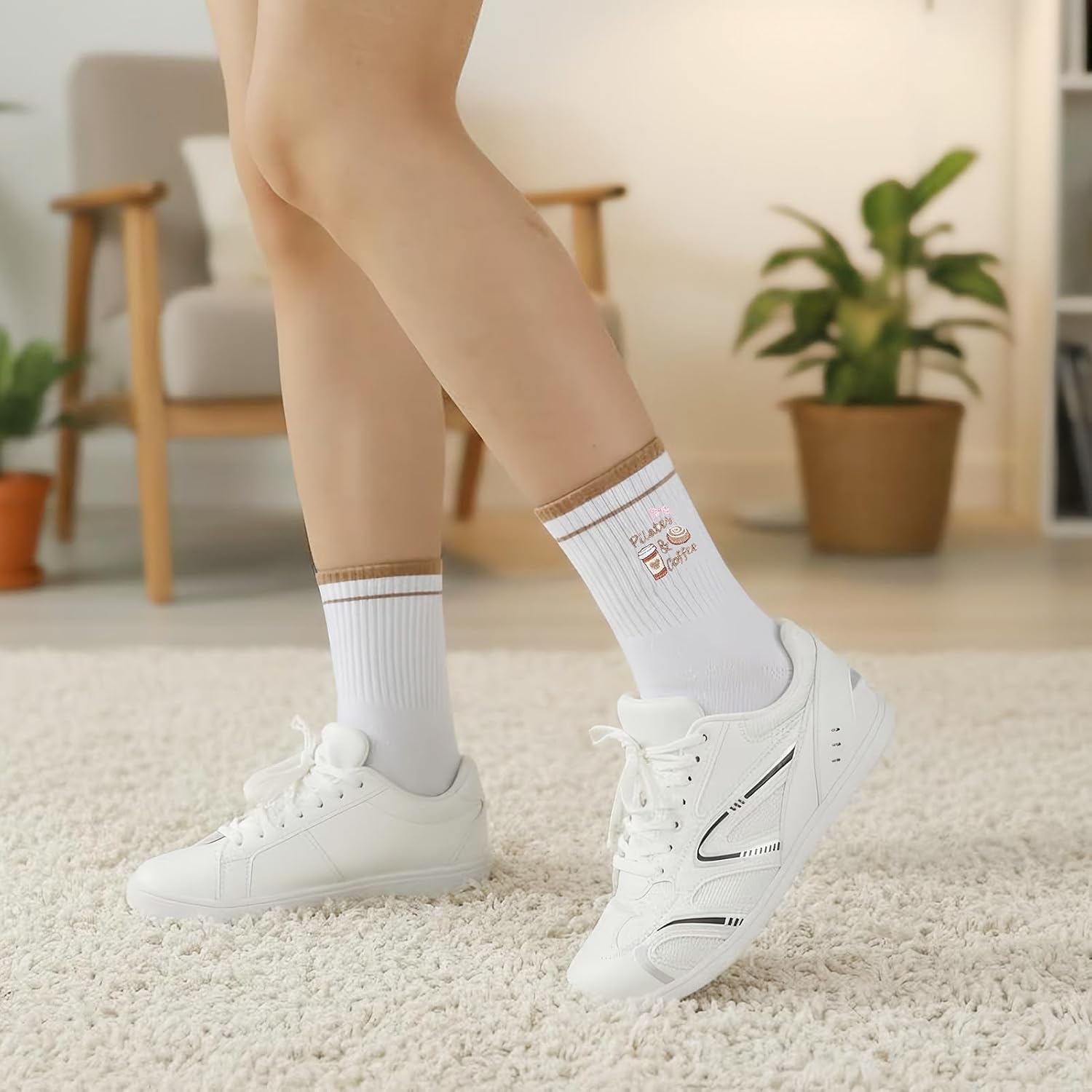 Thumbnail 2 de Zuimei 4 Pairs Cute Pilates Socks with Grips – Non-Slip Ruffle Yoga Reformer Socks for Home, Barre, Dance and More