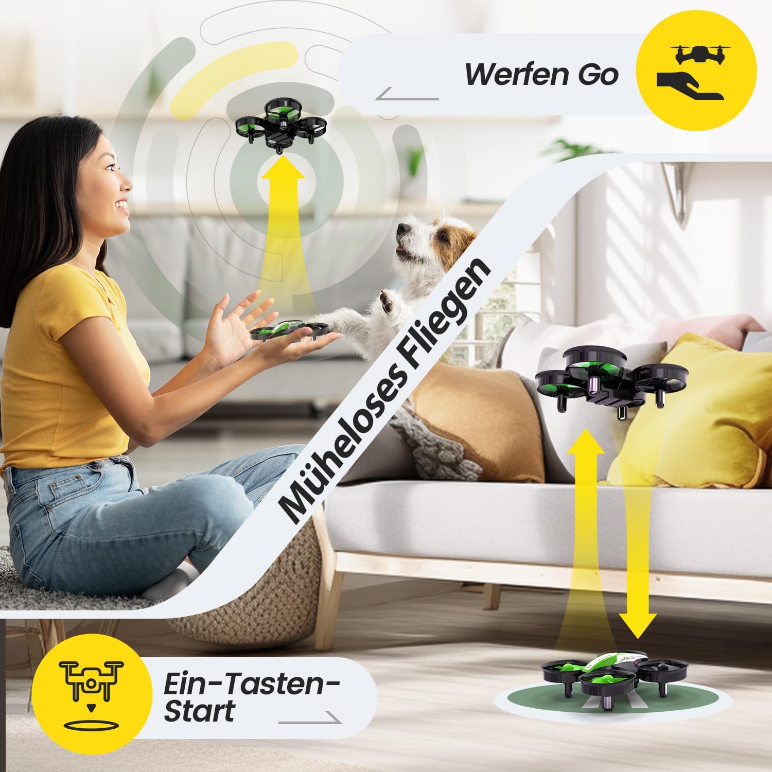 Detalle 2 de Holy Stone HS210 Mini Drohne für Kinder – 21 Min. Flugzeit