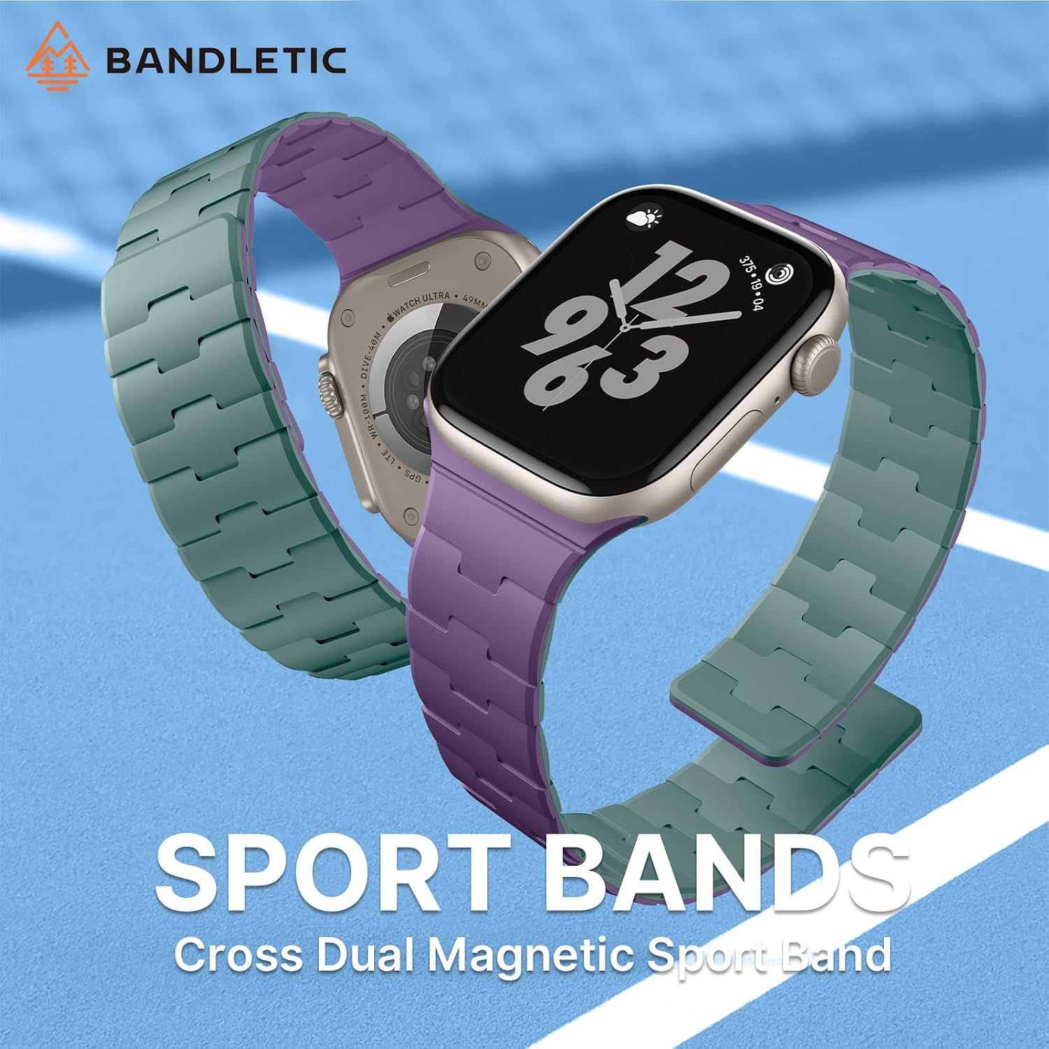 Detalle 2 de Bandletic Dual-Sided Reversible Magnetic Strap for Apple Watch: Soft Silicone, 4 Styles in 1