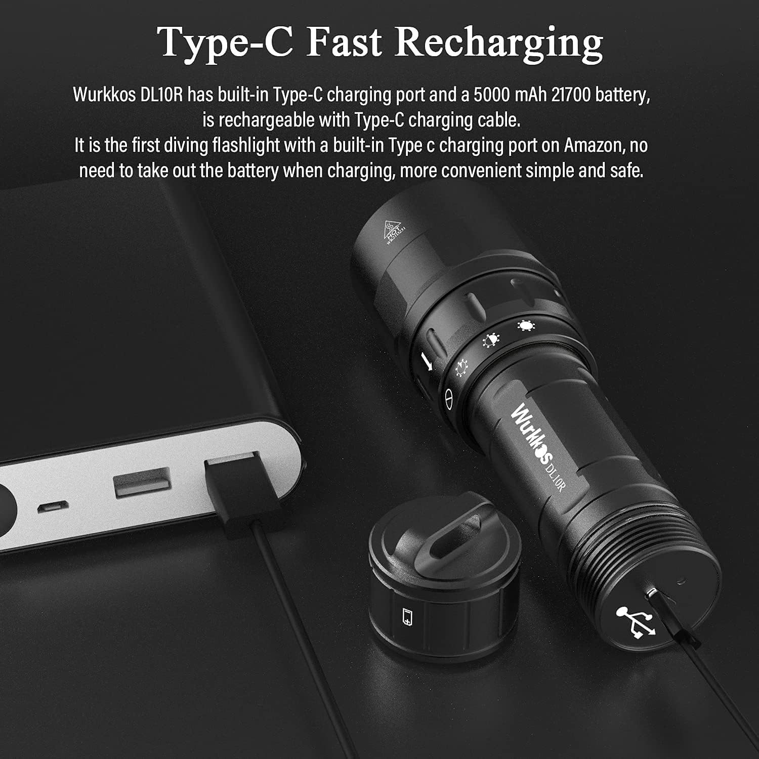 Thumbnail 2 de Linterna de buceo Wurkkos DL10R 4500 lúmenes, IPX8, USB C🔦