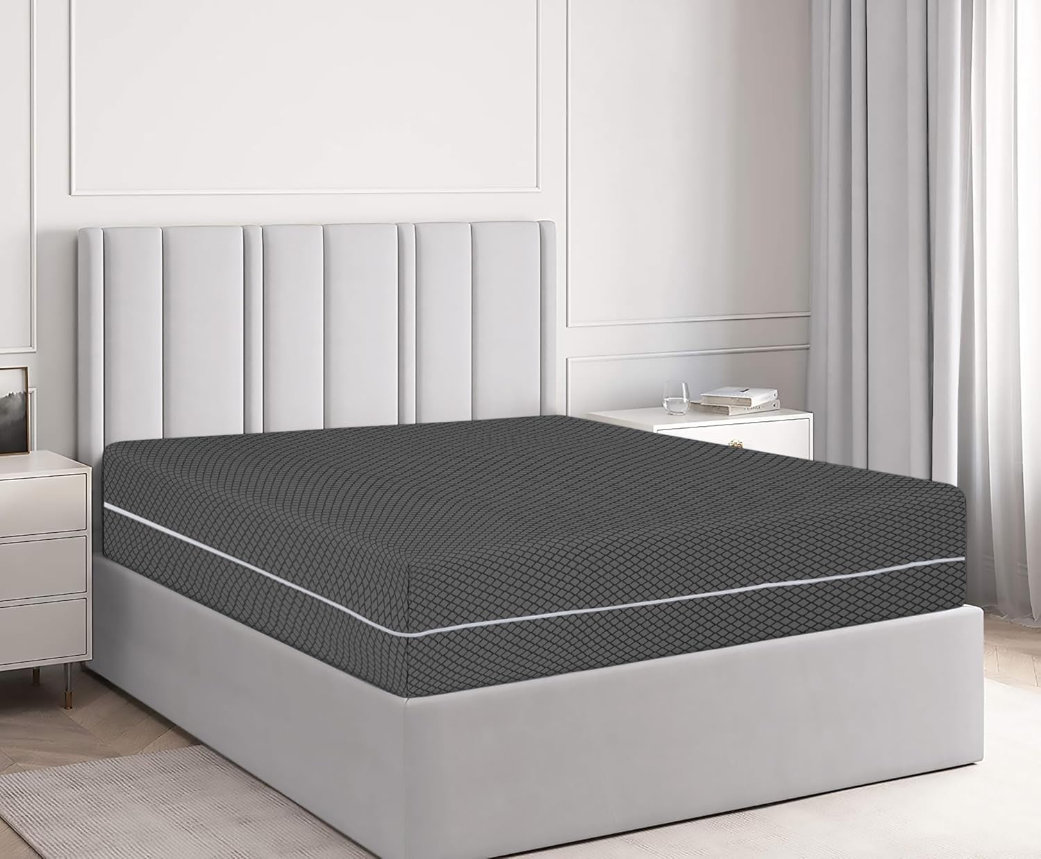 Thumbnail 2 de Mattress Zipped Cover Full Encasement: Anti Bed Bug, 30cm Deep, Hypoallergenic (Dark Grey, Double)