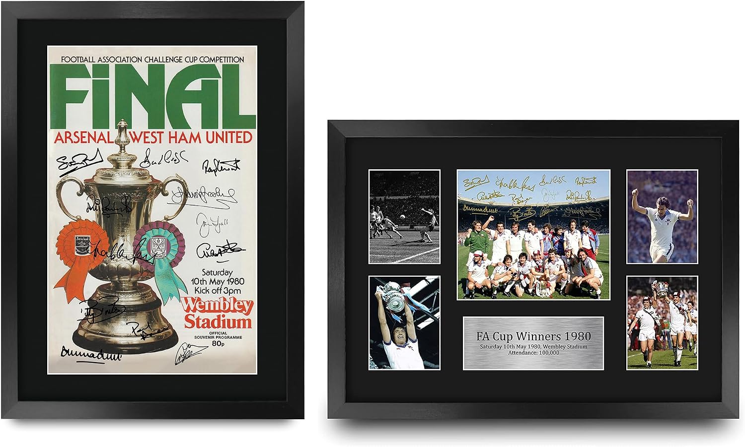 Thumbnail 6 de HWC Trading West Ham 1980 FA Cup Winners A3 framed signed autograph display