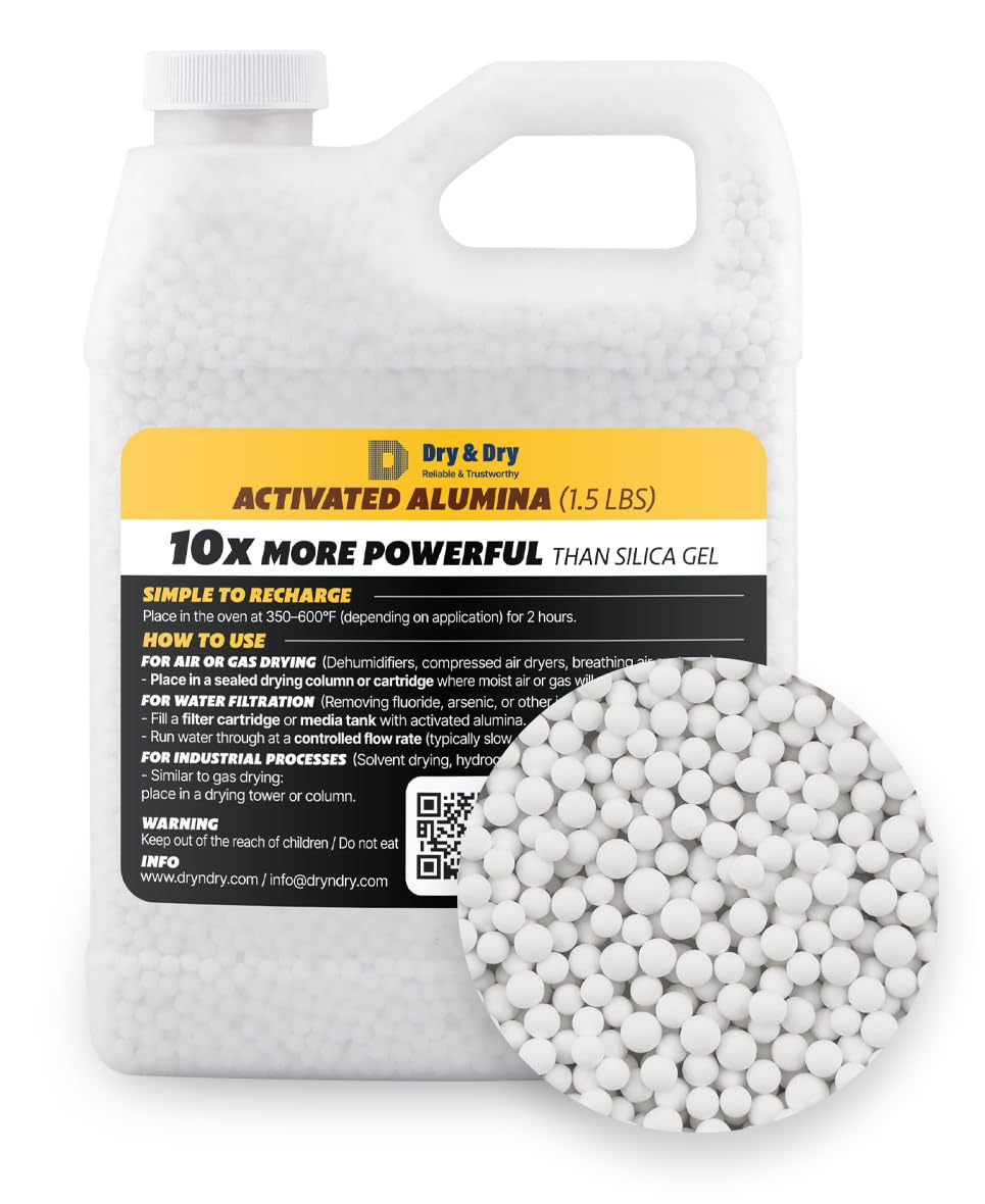 Detalle de Dry & Dry ALUMINA-1.5 LBS 活性アルミナ乾燥剤ビーズ、再生可能・3~5mm