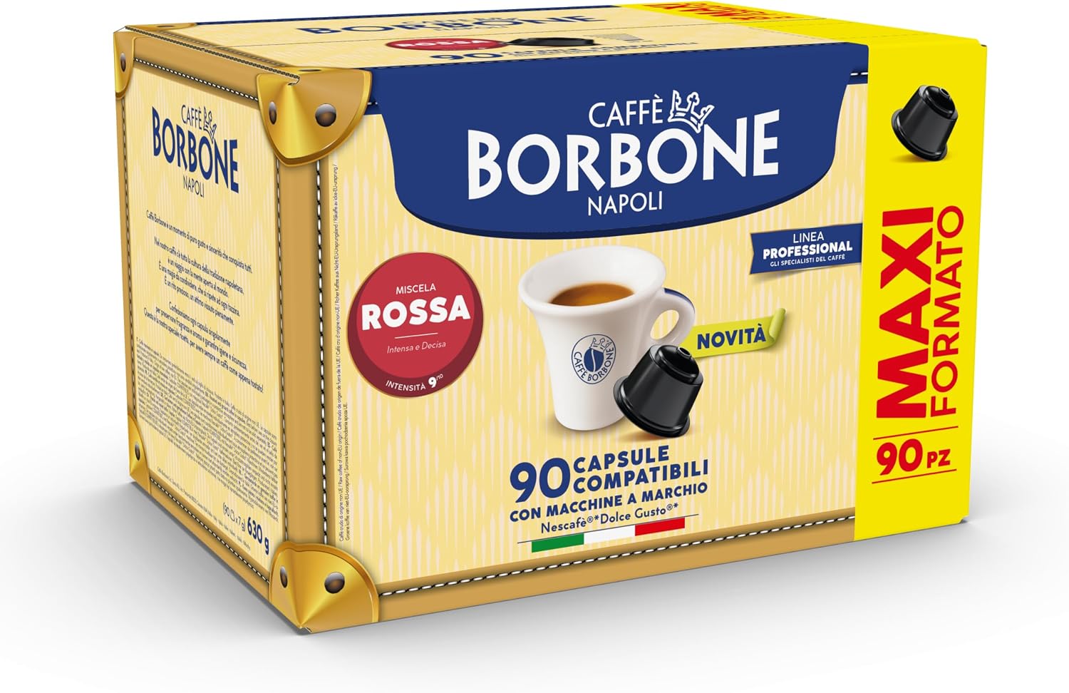 Detalle de Caffè Borbone Miscela Rossa - Capsule compatibili Dolce Gusto, 90 pezzi