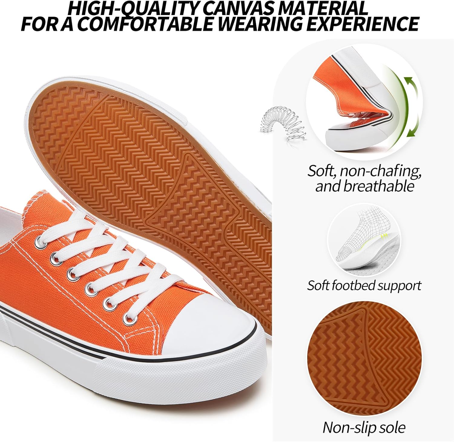 Detalle 2 de Adokoo Canvas Women’s Low Top Sneakers: Timeless, Comfortable Everyday Wear