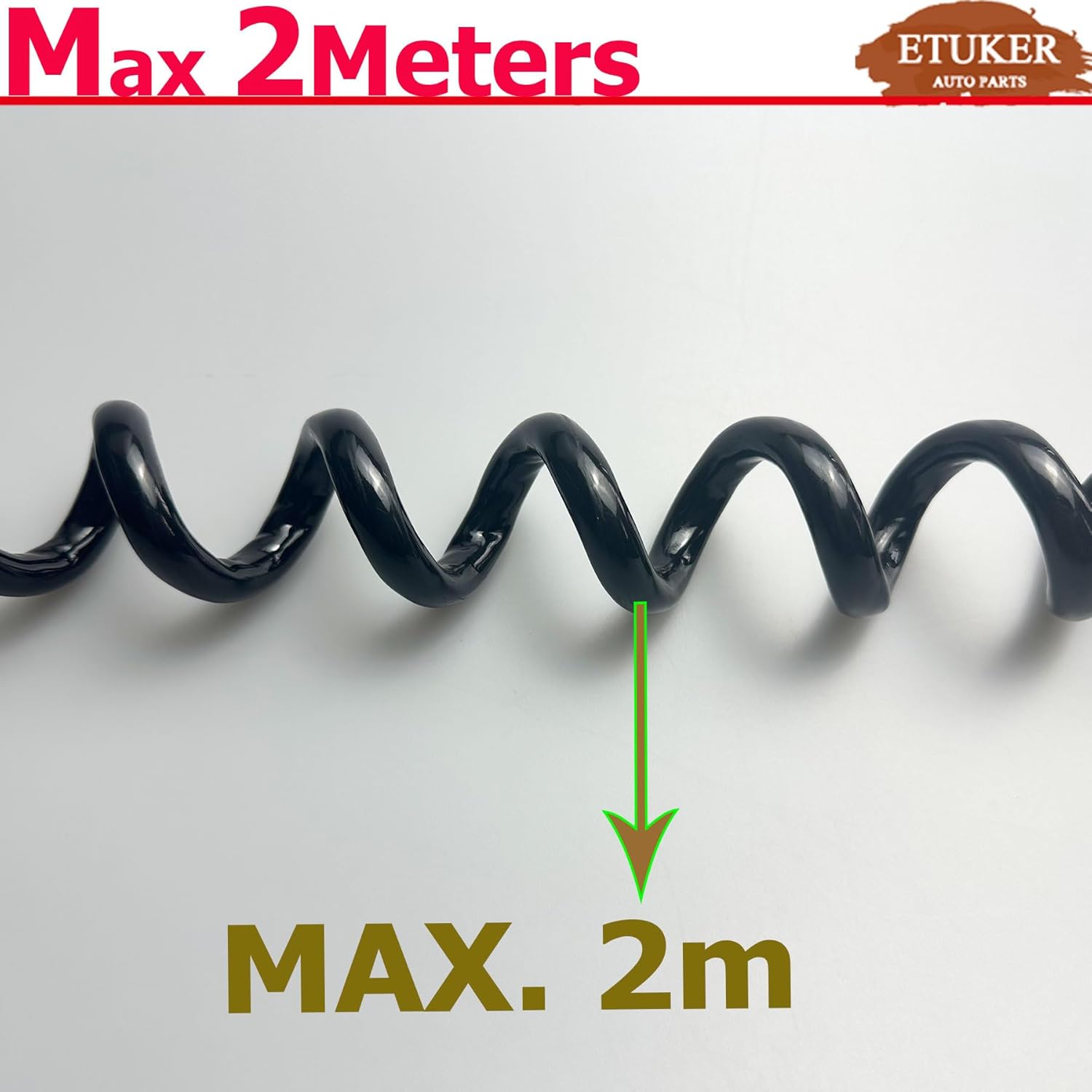 Thumbnail 2 de ETUKER 13pin 2M Trailer Extension Coiled Lead 12v with 2x 13pin Plugs