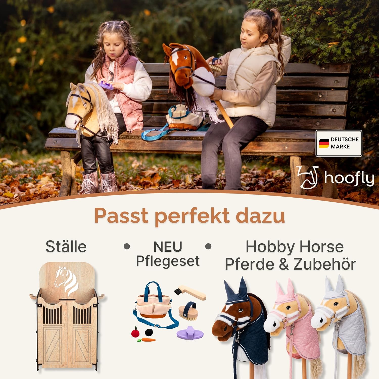 Thumbnail 6 de Hoofly® Hobby Horse Pferde – Großes Steckenpferd mit Trense, 40 cm Schraubstab & realistischer Ausführung
