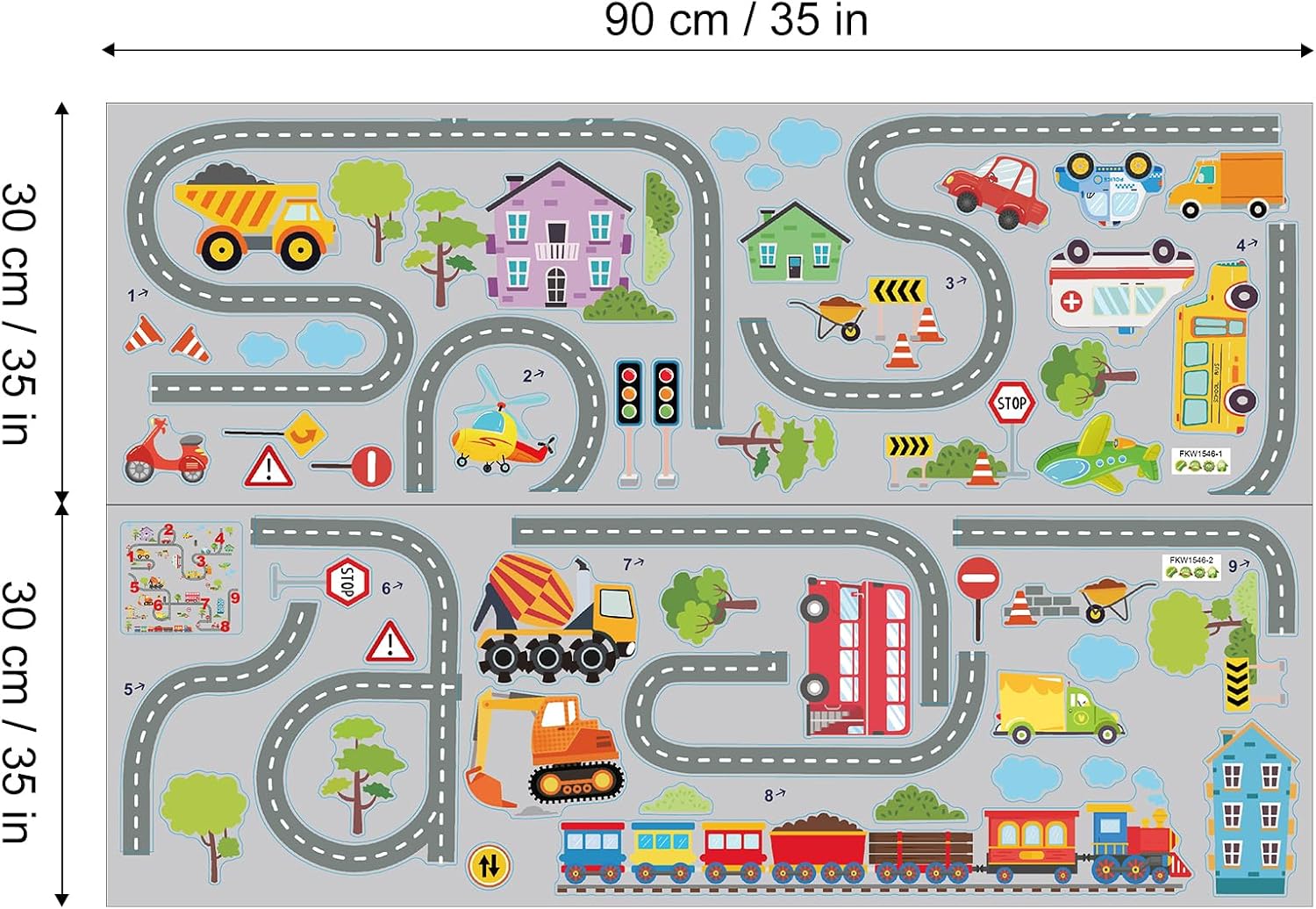 Thumbnail 5 de FUFUQUARE Car Road Wall Stickers for Kids 🧩