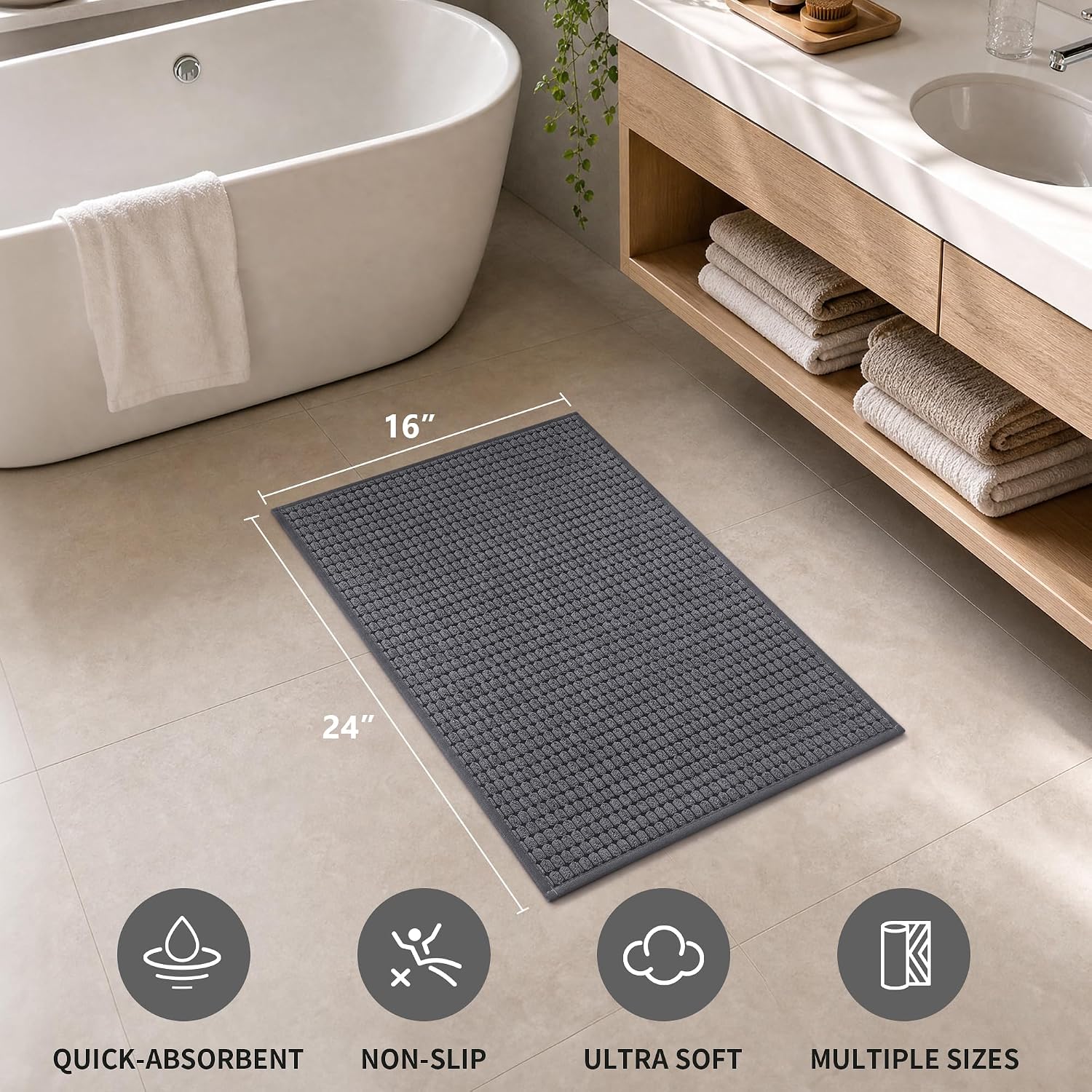 Detalle de Bath mat 16 × 24 in