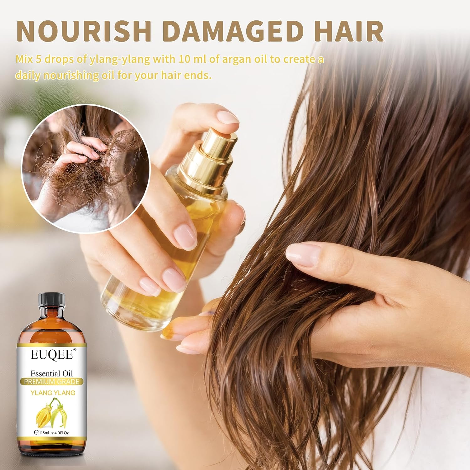 Detalle 2 de EUQEE Ylang Ylang Essential Oil 4 Fl.Oz