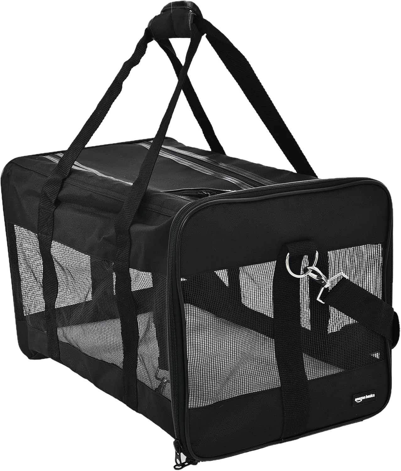 Detalle de Amazon Basics AMZSC-002 Borsa da trasporto per cani e gatti, taglia M (42 × 27 × 28 cm), nero