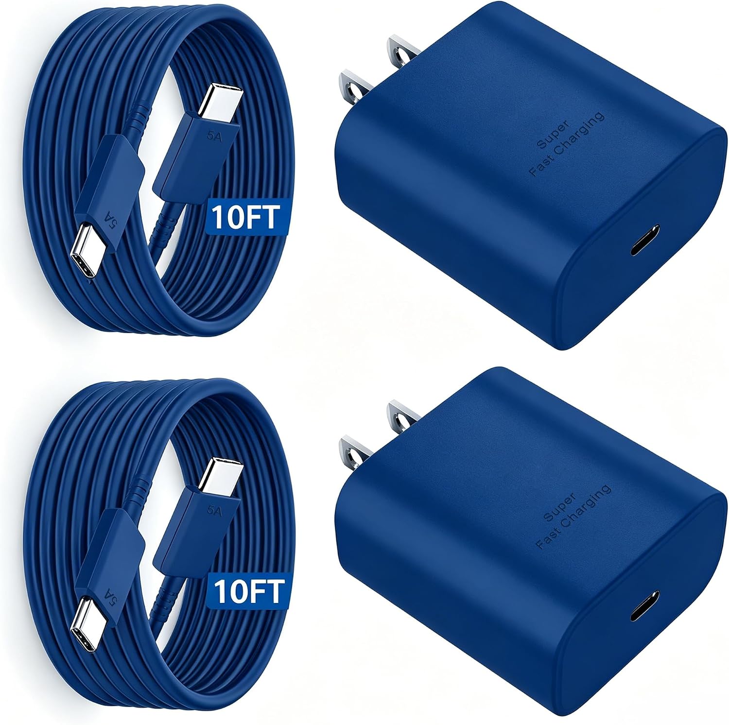Detalle de Vilive XKD254 45W USB-C Charger, 10-ft Cables, 2-Pack
