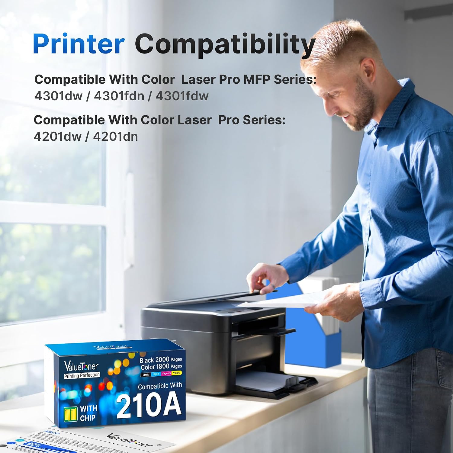 Detalle 2 de Valuetoner 210A Toner Cartridge 4-Pack with Chip for HP 4301/4201 Series