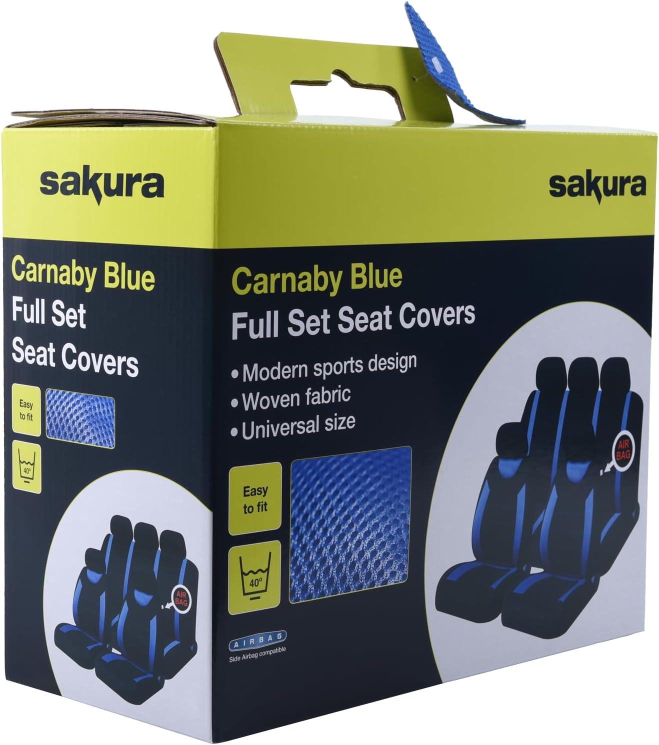 Thumbnail 1 de Sakura Carnaby Blue Car Seat and Headrest Covers – Full Universal Set