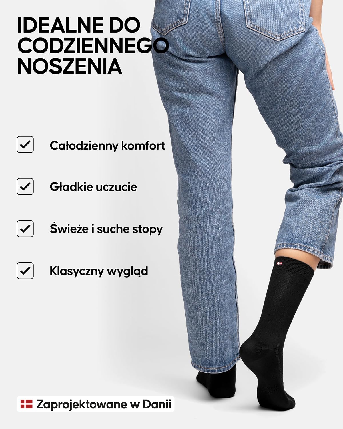 Detalle de DANISH ENDURANCE skarpety z bawełny organicznej, miękkie i oddychające, unisex