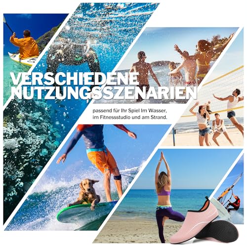 Thumbnail 7 de Sixspace Badeschuhe Damen Wasserschuhe Rosa, Größe 39 EU – rutschfest, schnell trocknend