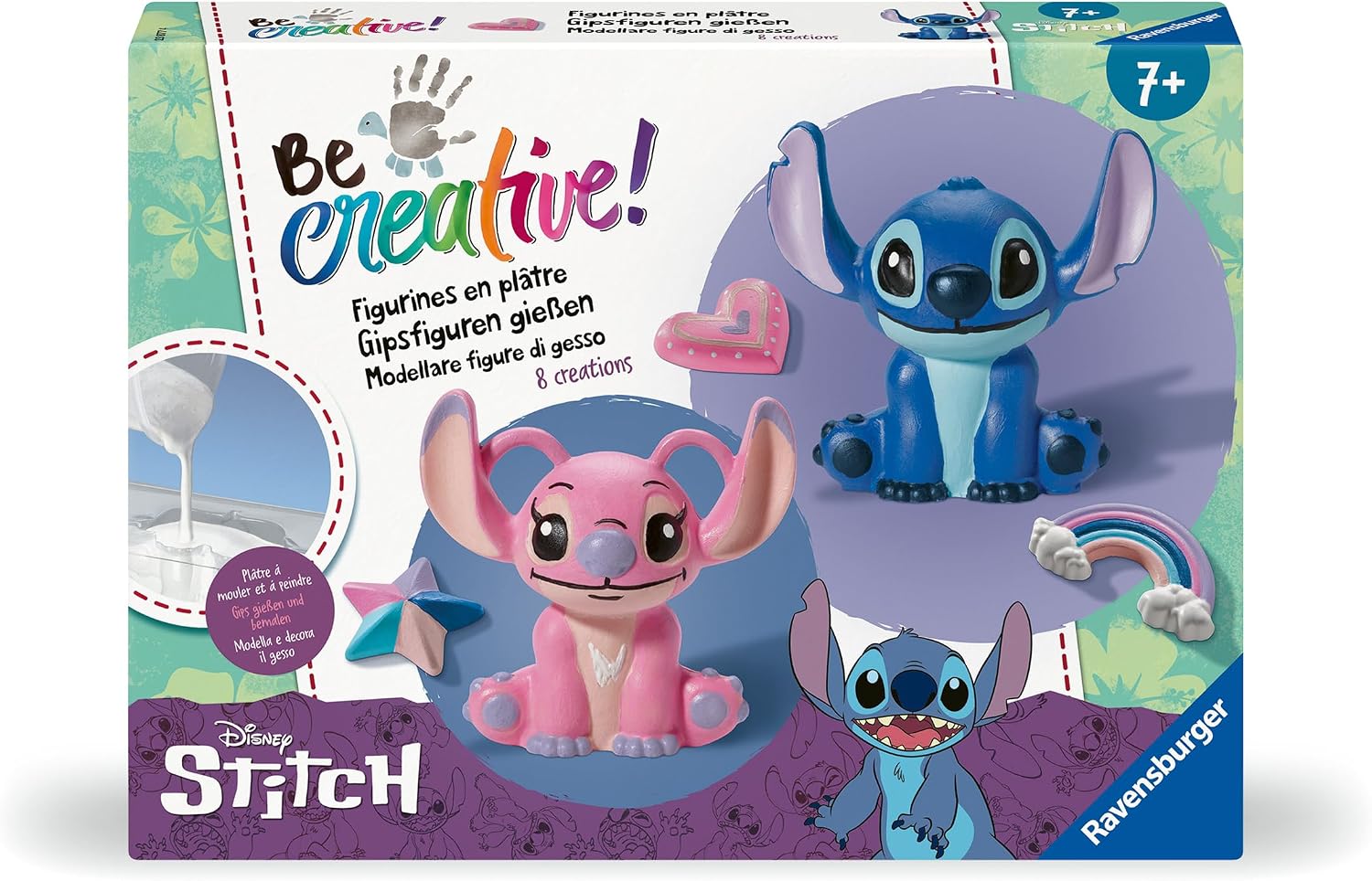 Detalle de Ravensburger Be Creative Maxi Stitch – kit creativi in gesso con stampi e colori, per bambini dai 7 anni