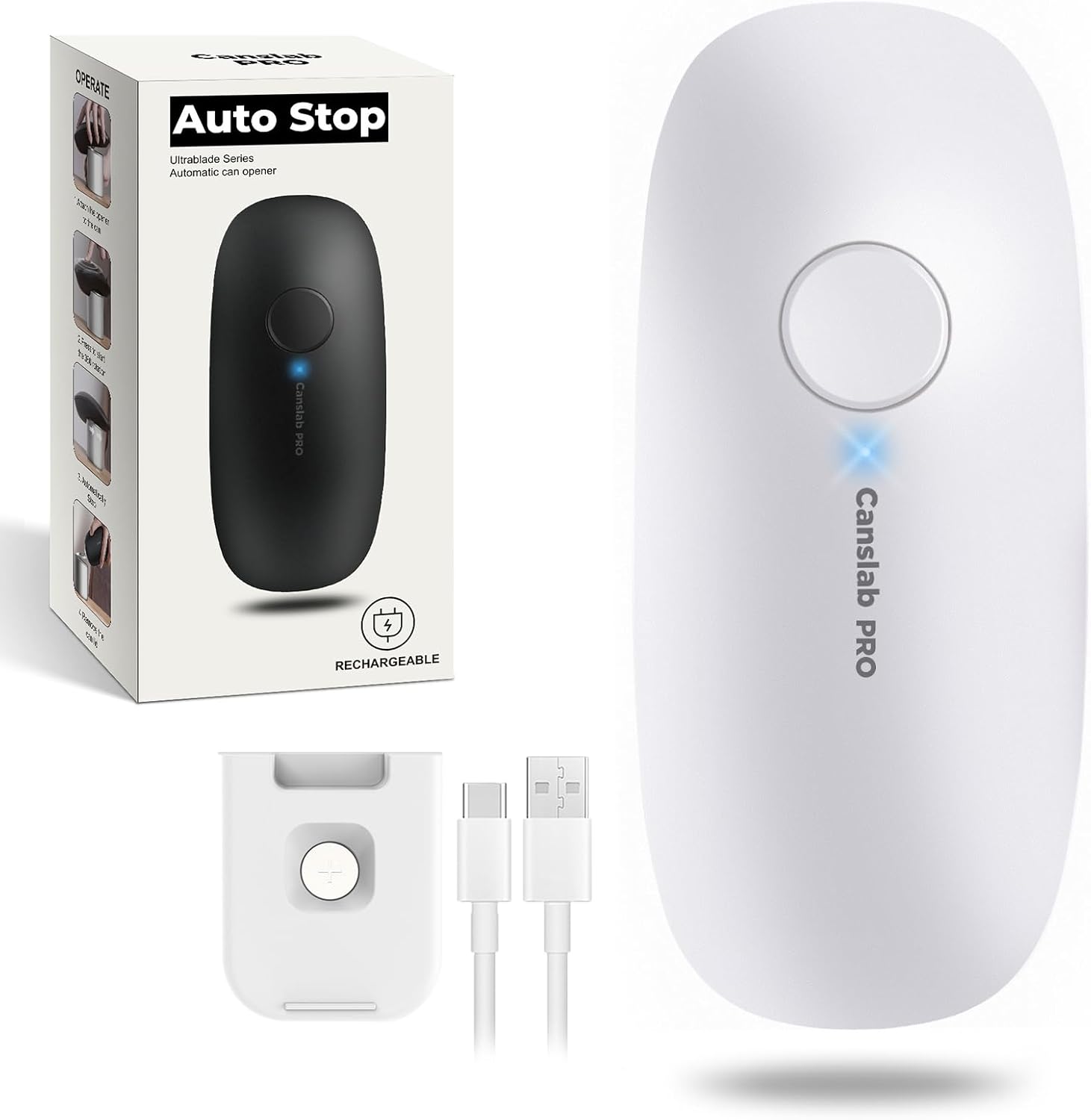 Detalle de Canslab Ultrablade PRO Electric Can Opener, Rechargeable, One-Touch, Smooth-Edge