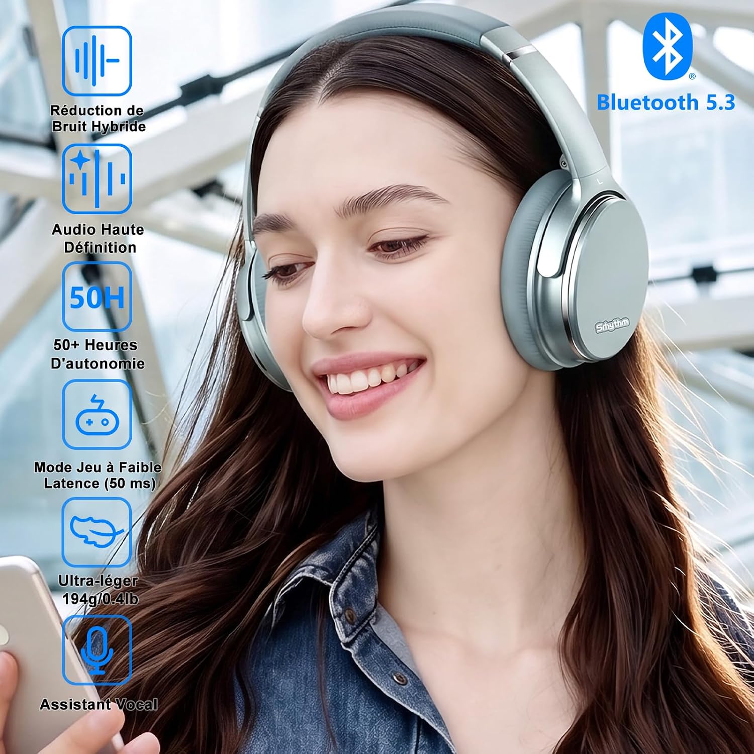 Thumbnail 3 de Srhythm NC35 draadloze over-earhoofdtelefoon met ANC en Bluetooth 5.0
