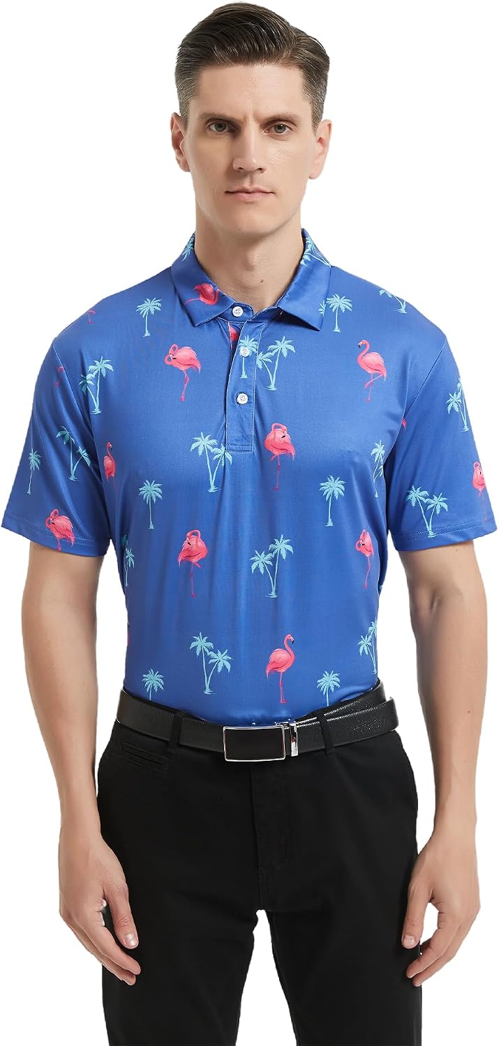 Detalle de Tracamiy Men's Golf Polo in Polyester-Spandex