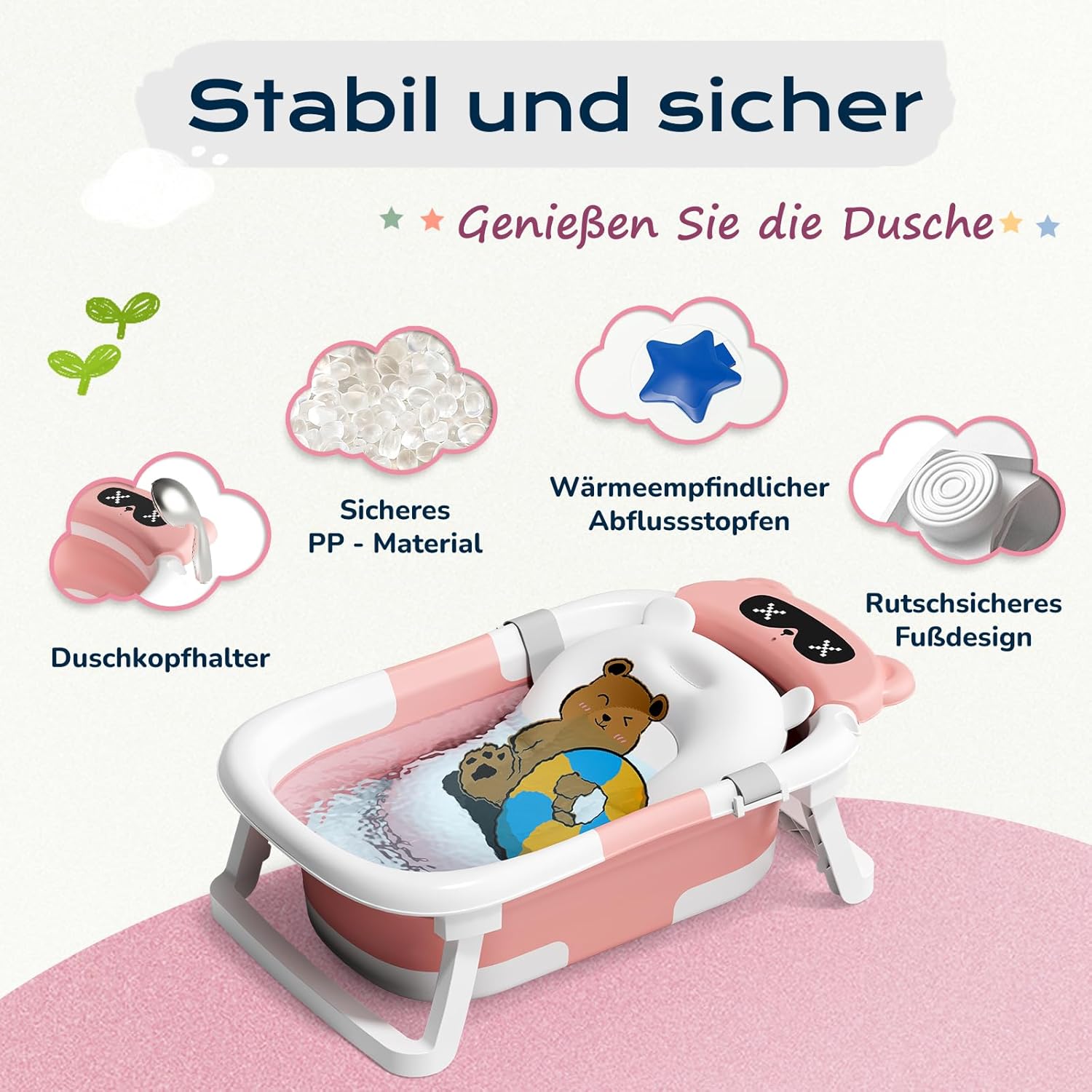 Thumbnail 4 de COOSEYA Babybadewanne 0-18 Monate klappbar