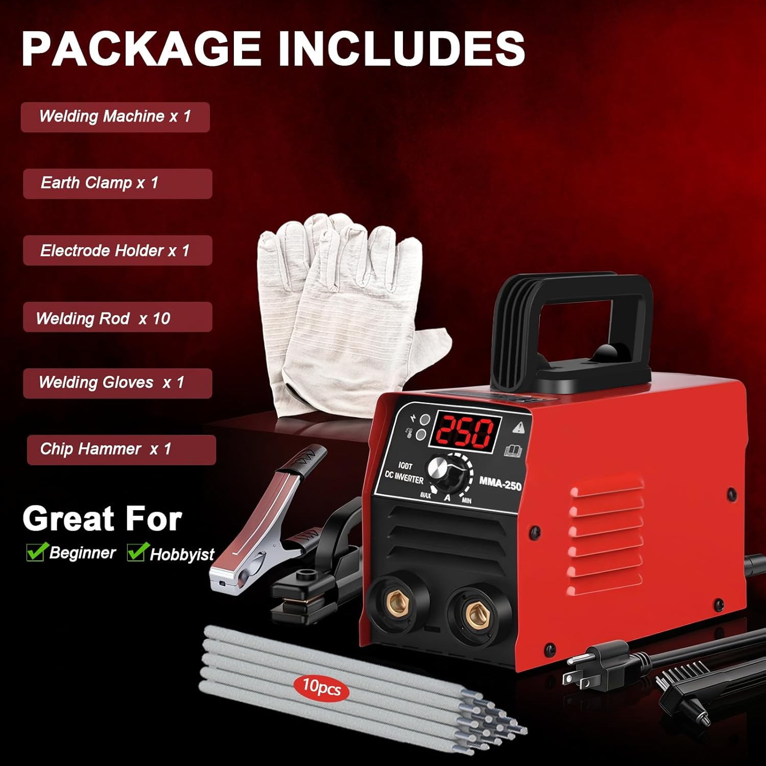 Thumbnail 6 de GNI Super MINI Welding Machine (250Amp) 110V Stick Welder Kit with 20 Rods, Hot Start & Anti-Stick