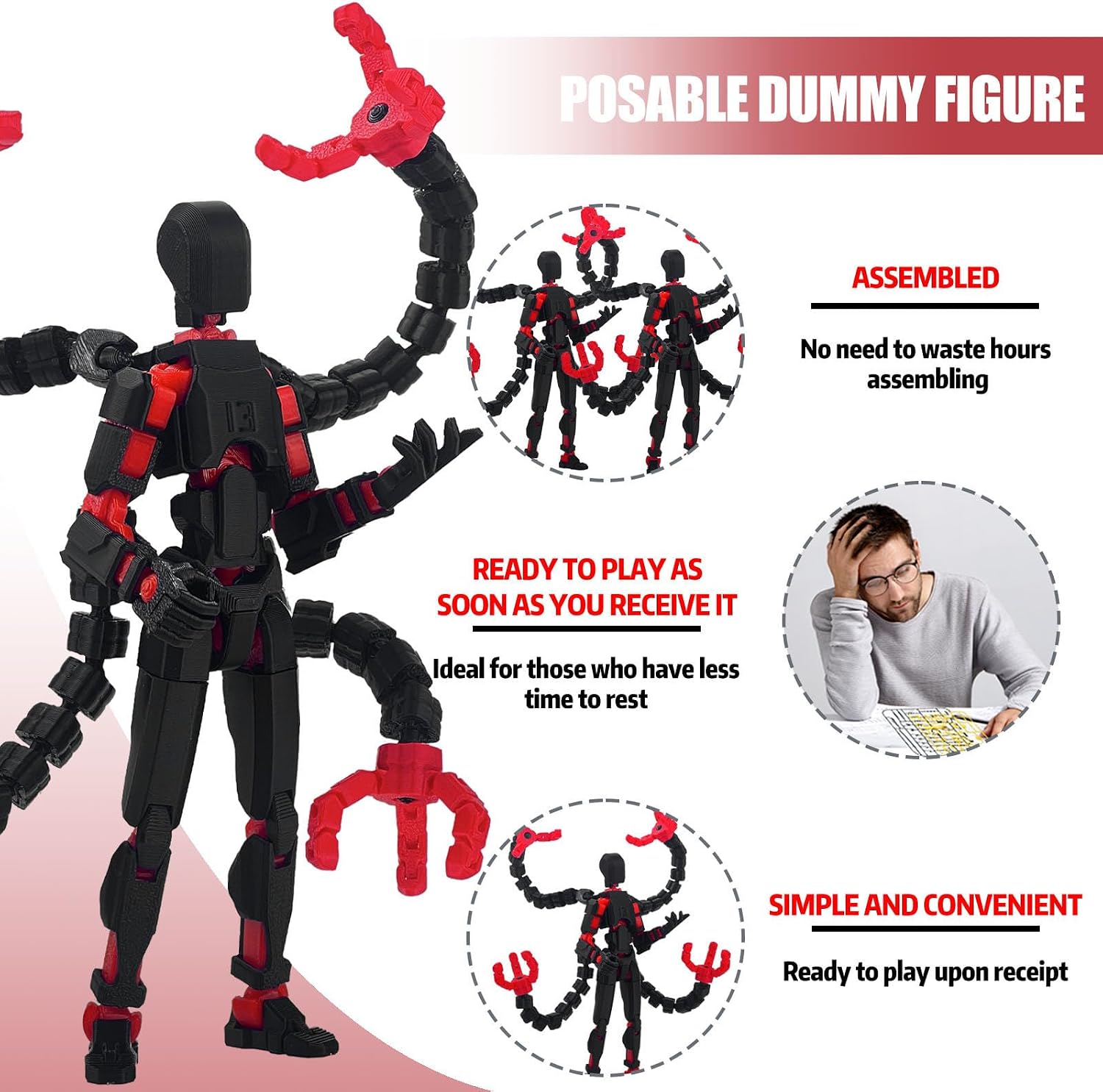 Thumbnail 1 de PkghoKids Assembly Completed T 13-Joint 3D Printed Robot Figure