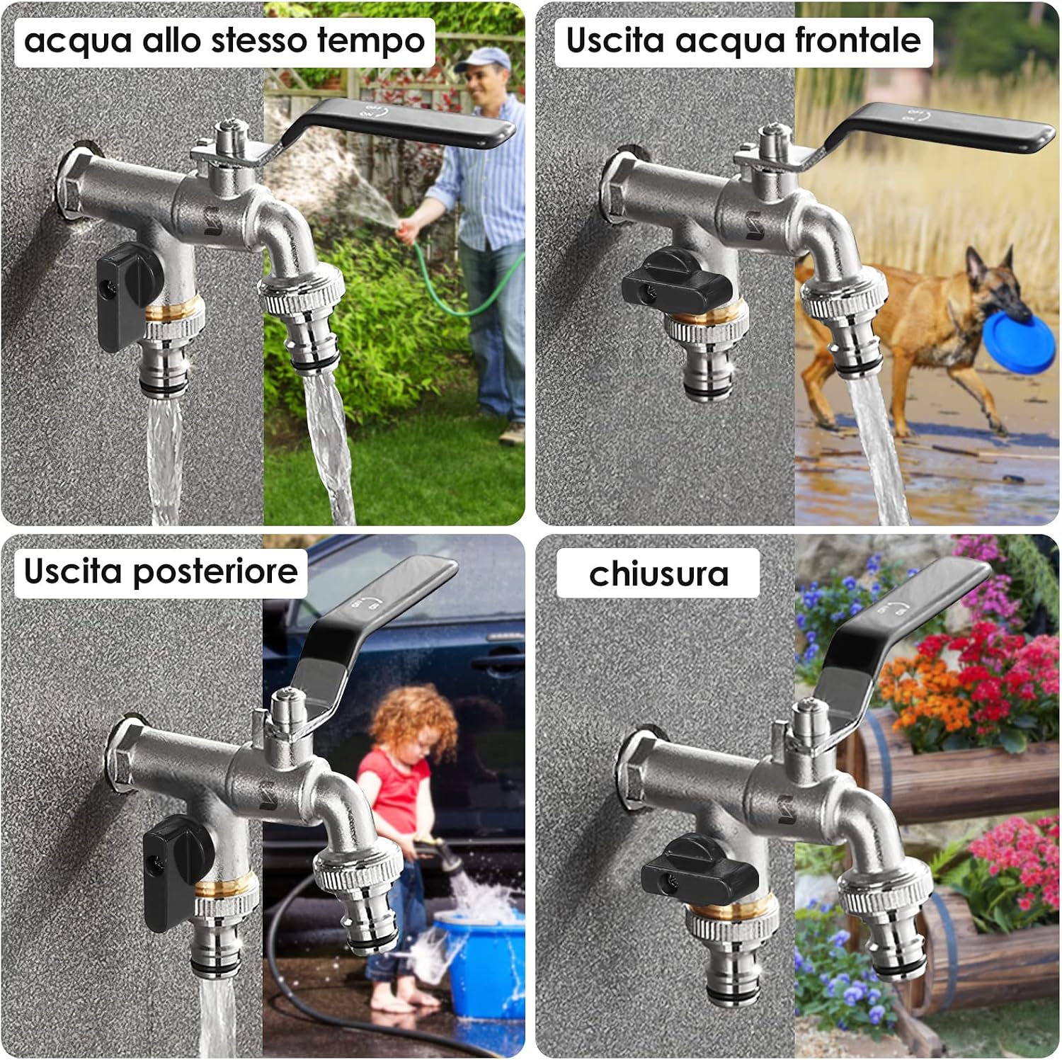 Thumbnail 5 de SPGOOD SPGOOD Garten Wasserhahn 1/2 Doppel Messing
