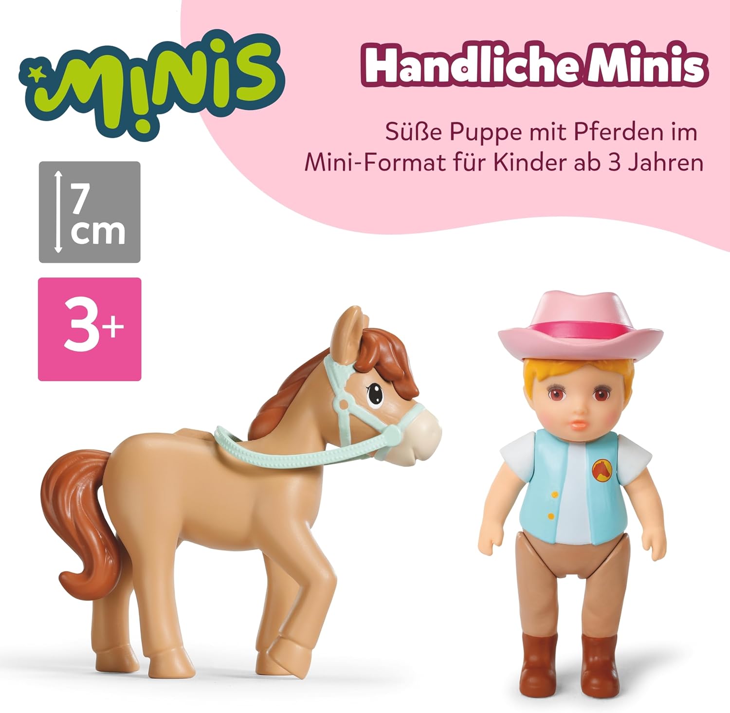 Thumbnail 2 de BABY born Minis Pferdestall-Spielset mit Mini Puppe Jo, 2 Pferden & Zubehör – für Rollenspiele ab 3 Jahren