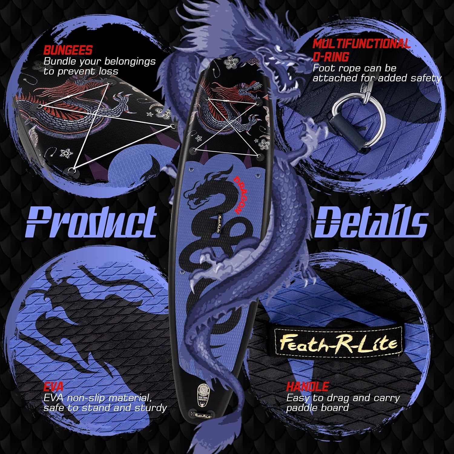 Thumbnail 3 de FEATH-R-LITE Inflatable Ultra-Light Stand Up Paddle Board (10'×30'' / 10'6''×33'') with SUP Accessories