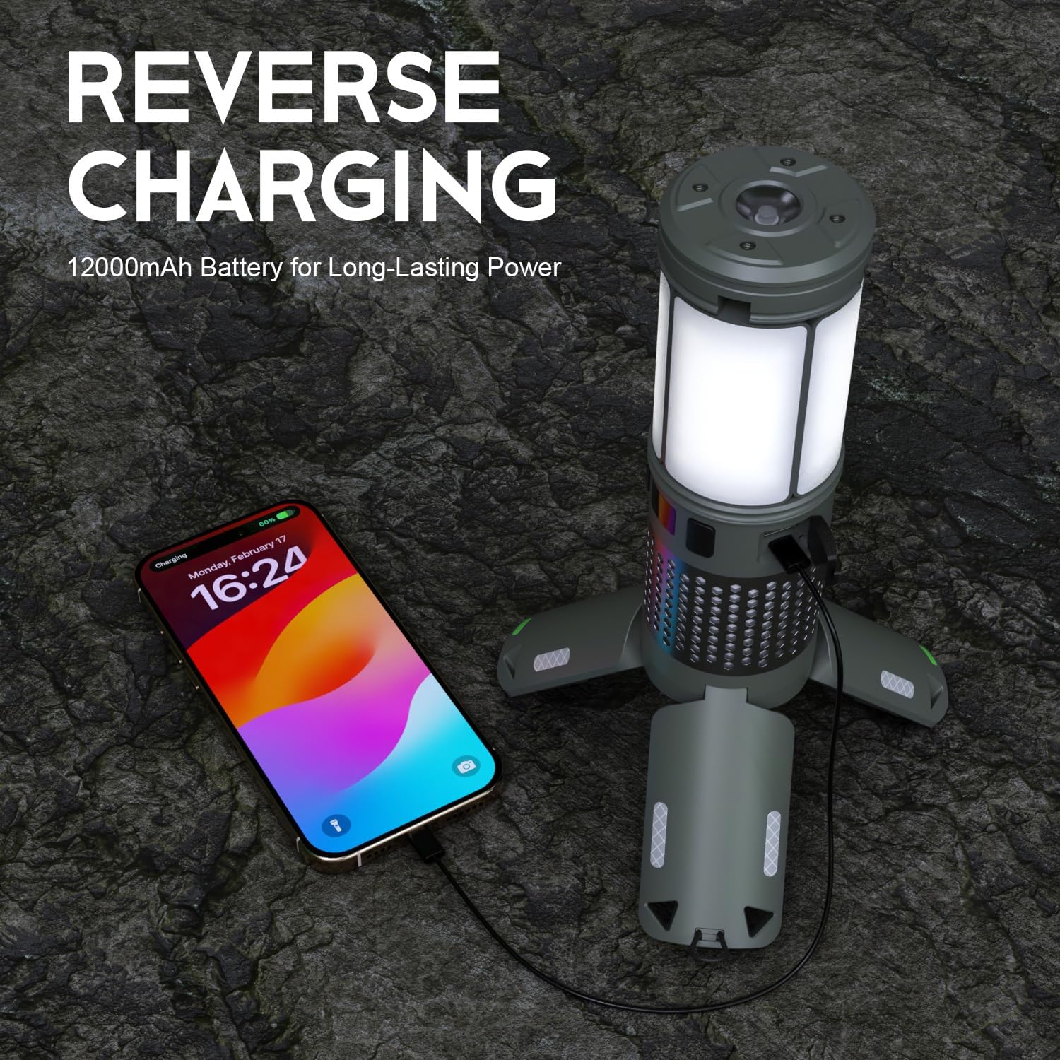 Detalle 2 de Telescopic Camping Light 12000mAh 🔦