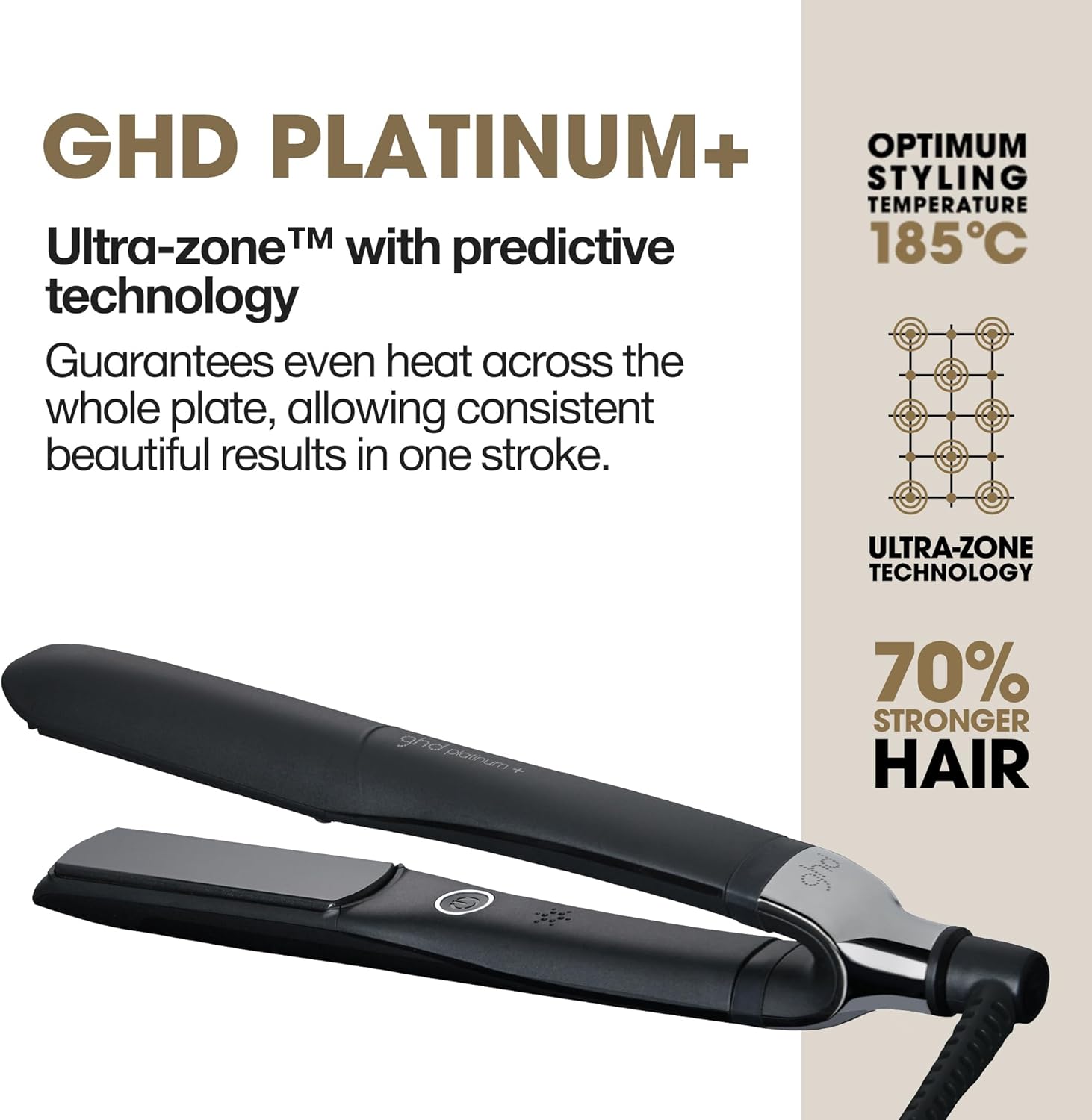 Thumbnail 2 de ghd Platinum+ Hair Straightener & Professional Styler (UK Plug) for Strength, Shine & Colour Protection