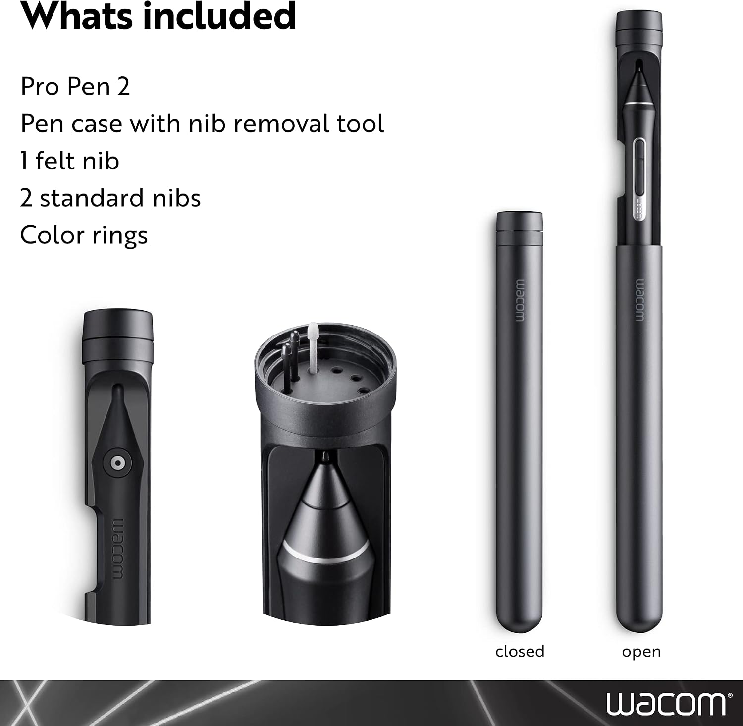 Detalle 2 de Wacom Pro Pen 2 (KP504E) stylus pen – pressure sensitivity for Intuos Pro, Cintiq Pro & MobileStudio Pro