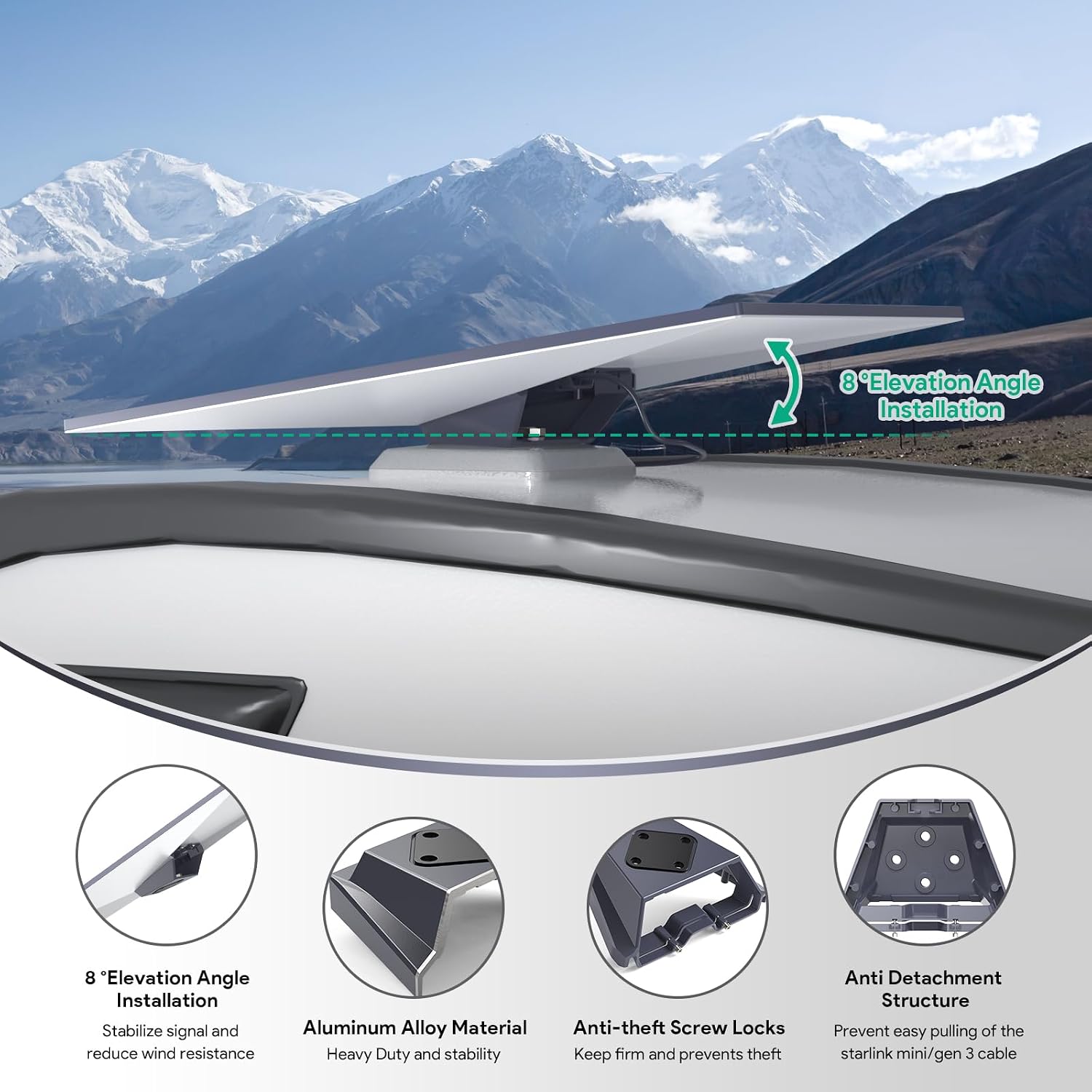 Thumbnail 2 de XLTTYWL SK0092 Starlink Gen 3 Roof Mount, Aluminium with 8° Tilt