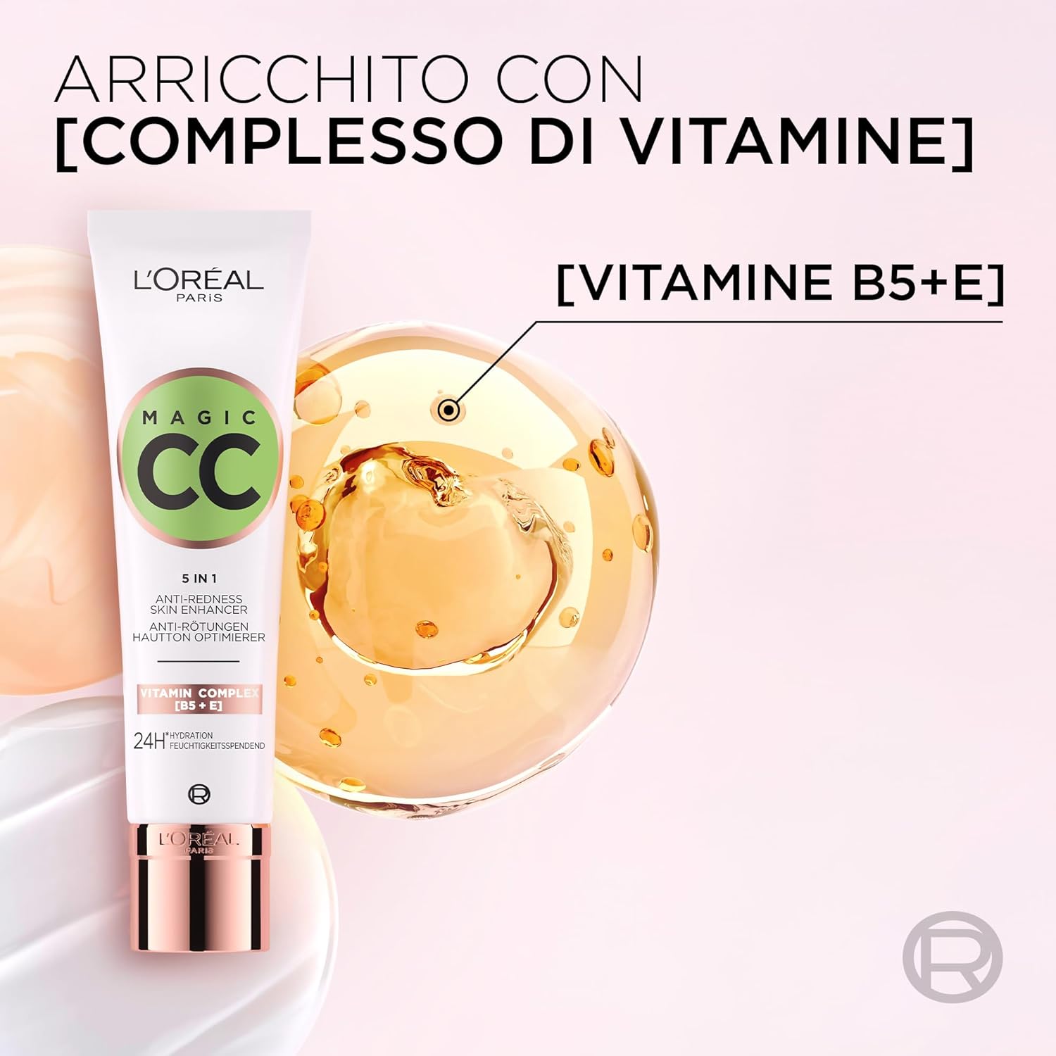 Detalle de L'Oréal Paris Crema Anti-Rossori Color Verde con Vitamine B5 ed E, Magic CC Cream 30 ml