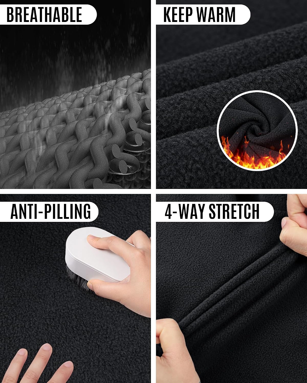 Thumbnail 2 de 33,000ft Men's Fleece Pullover Warm Half Zip