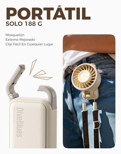 Thumbnail 7 de Diveblues Ventilador de Mano Turbo Portátil 4‑en‑1 | 7,4 m/s, USB-C, 3600 mAh