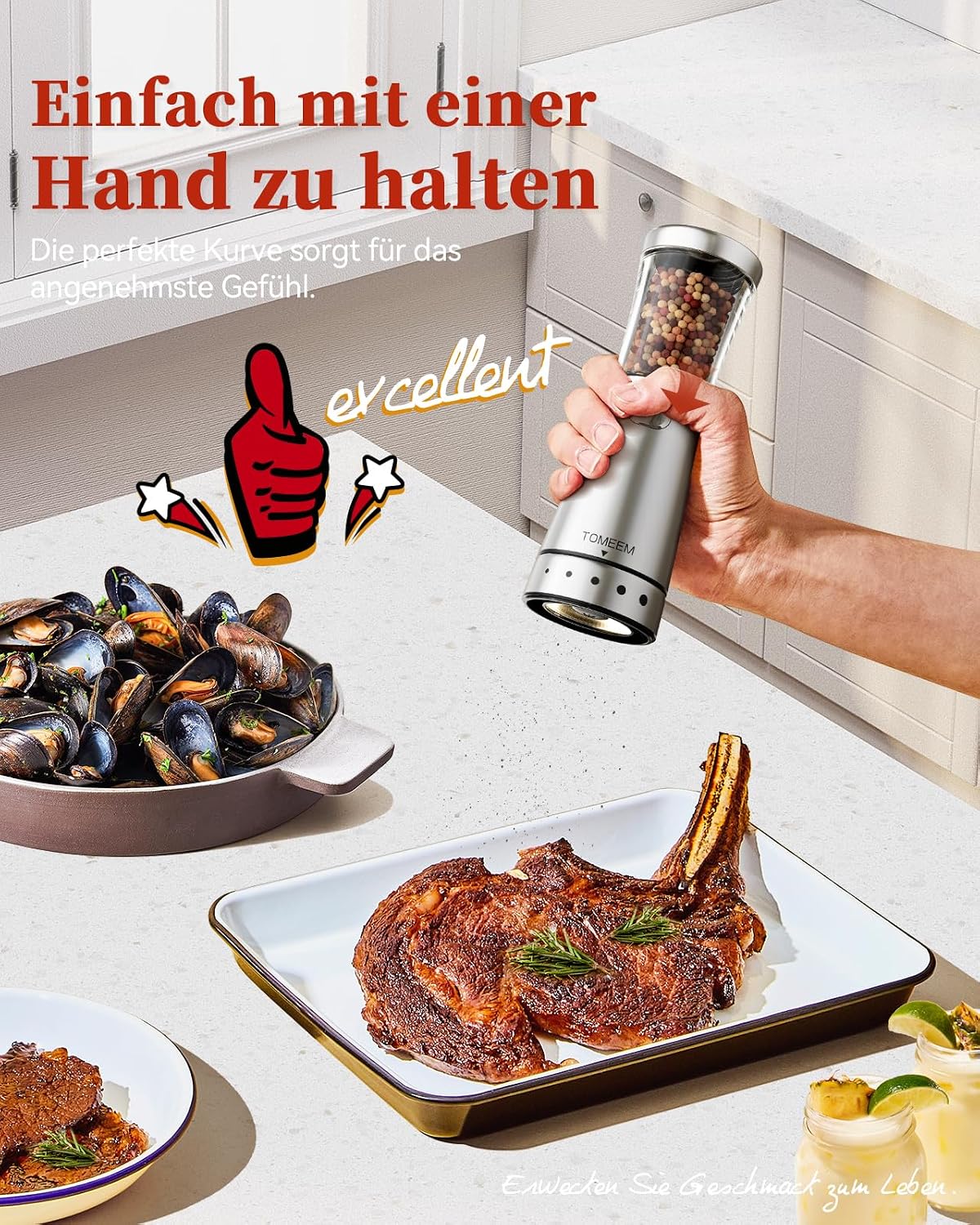Detalle de Elektrische Gewürzmühlen 2er Set 4,5 oz 🧂